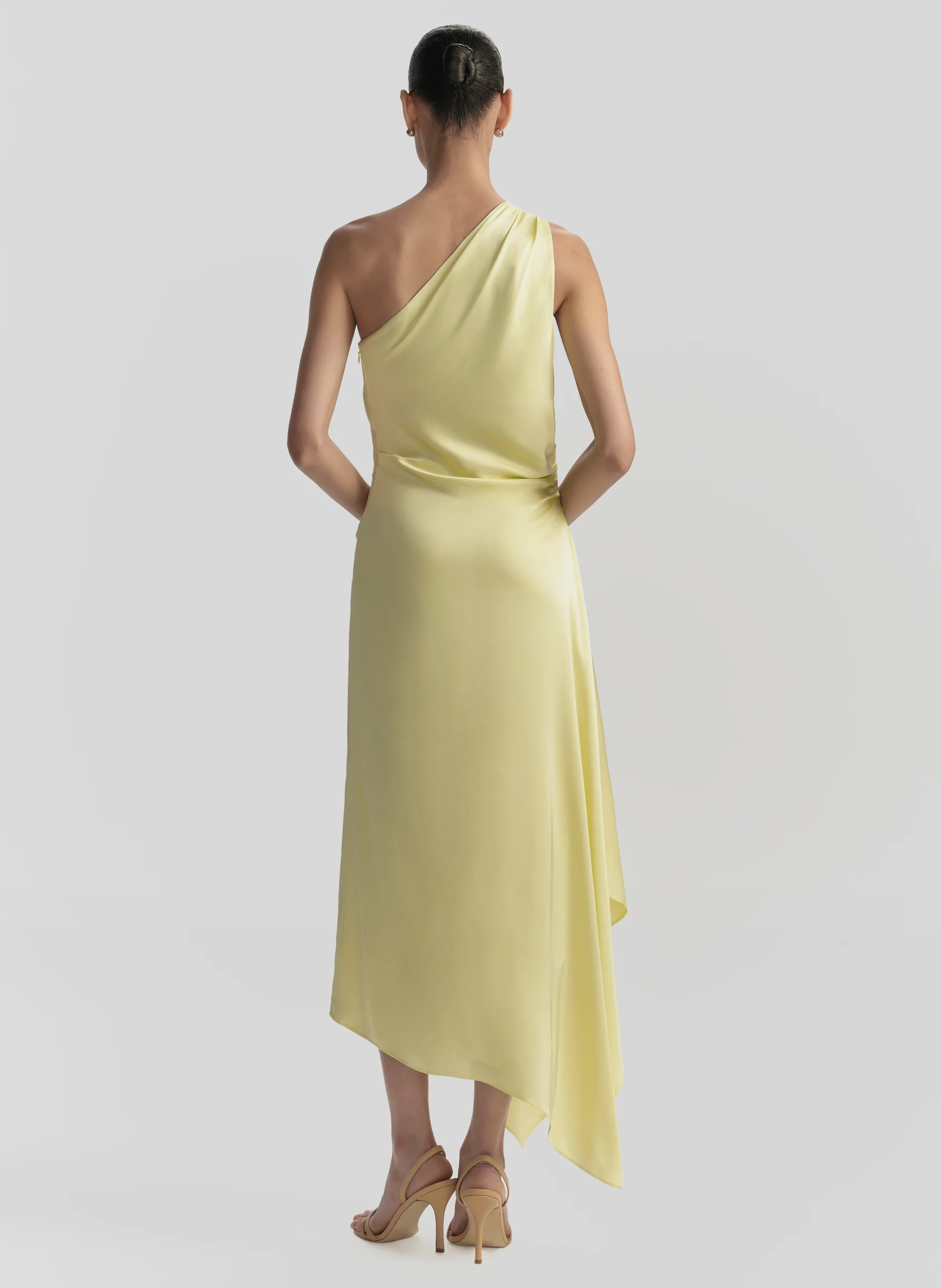 Lyn Satin One Shoulder Midi Dress - Image 5