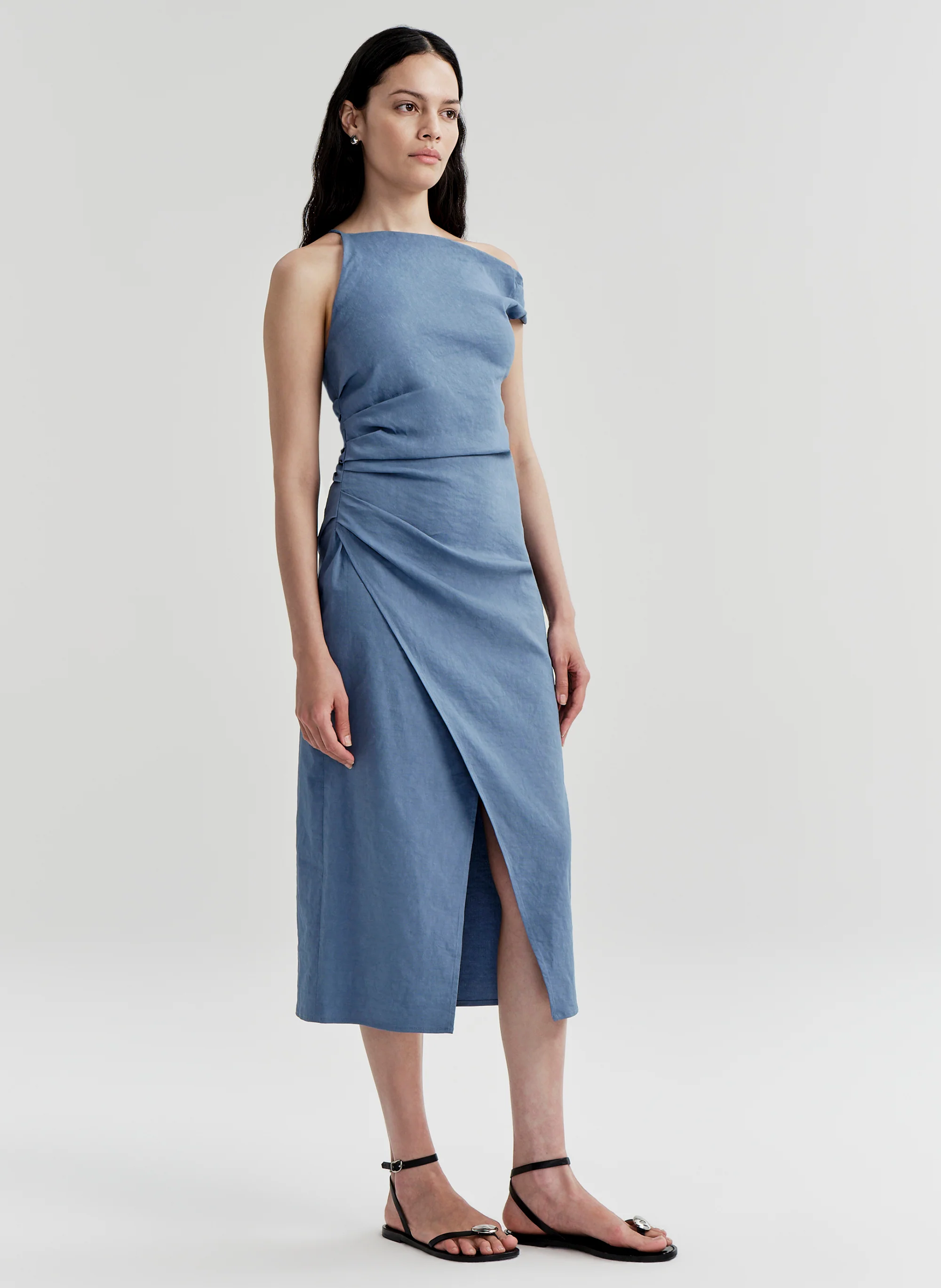 Lyra Linen Midi Dress - Image 3