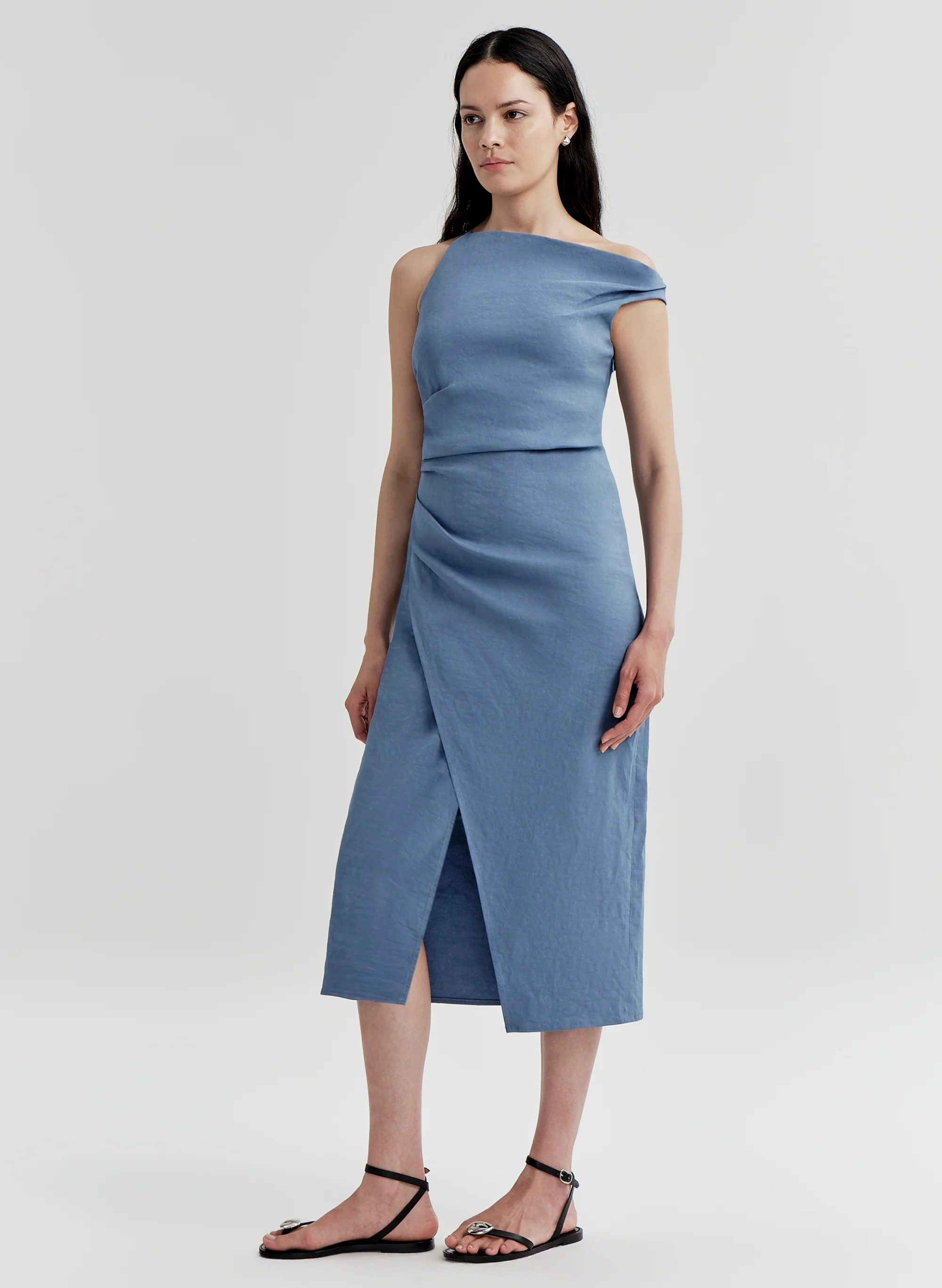 Lyra Linen Midi Dress - Image 4