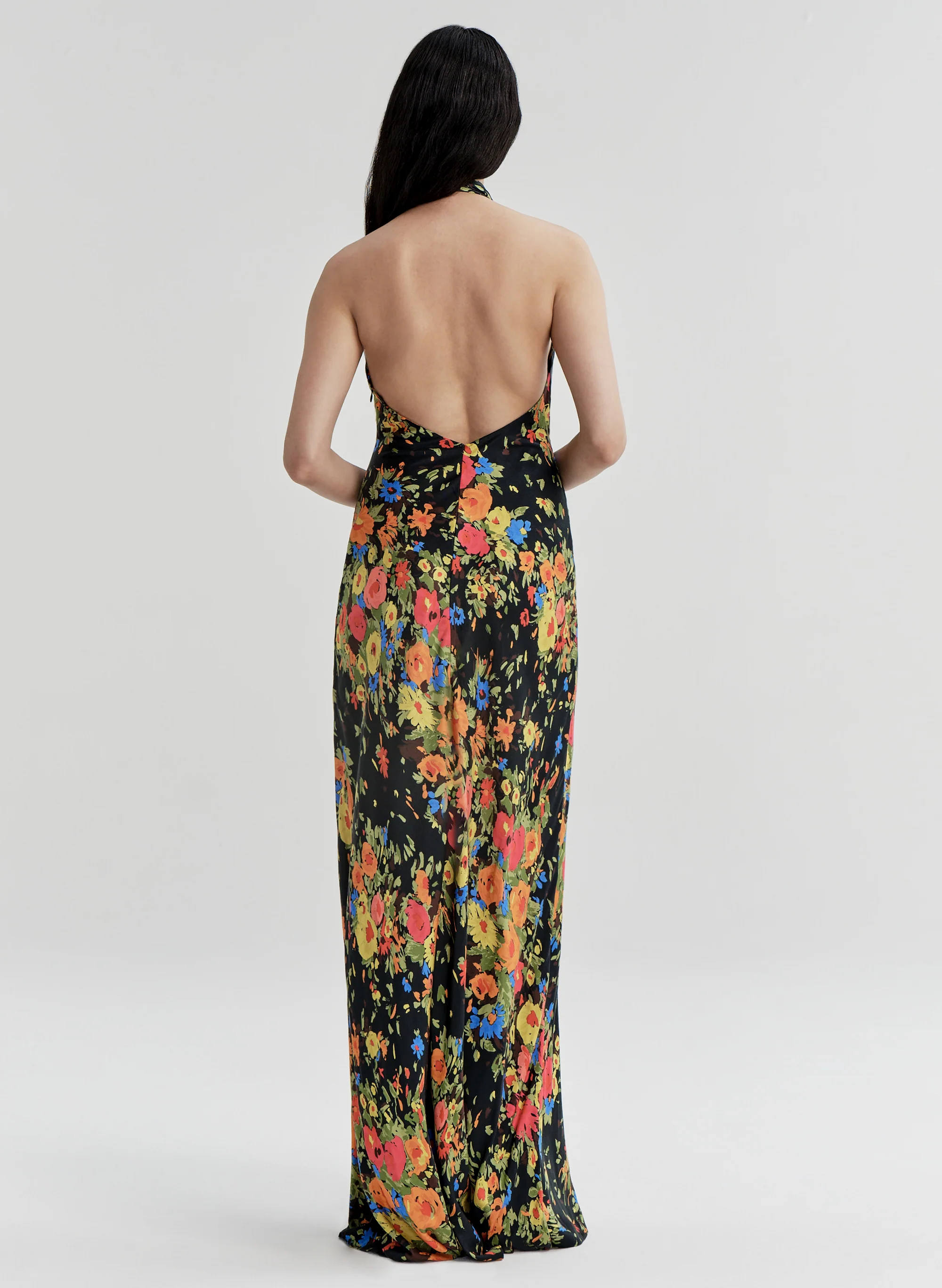 Mabel Floral Satin Gown - Image 2