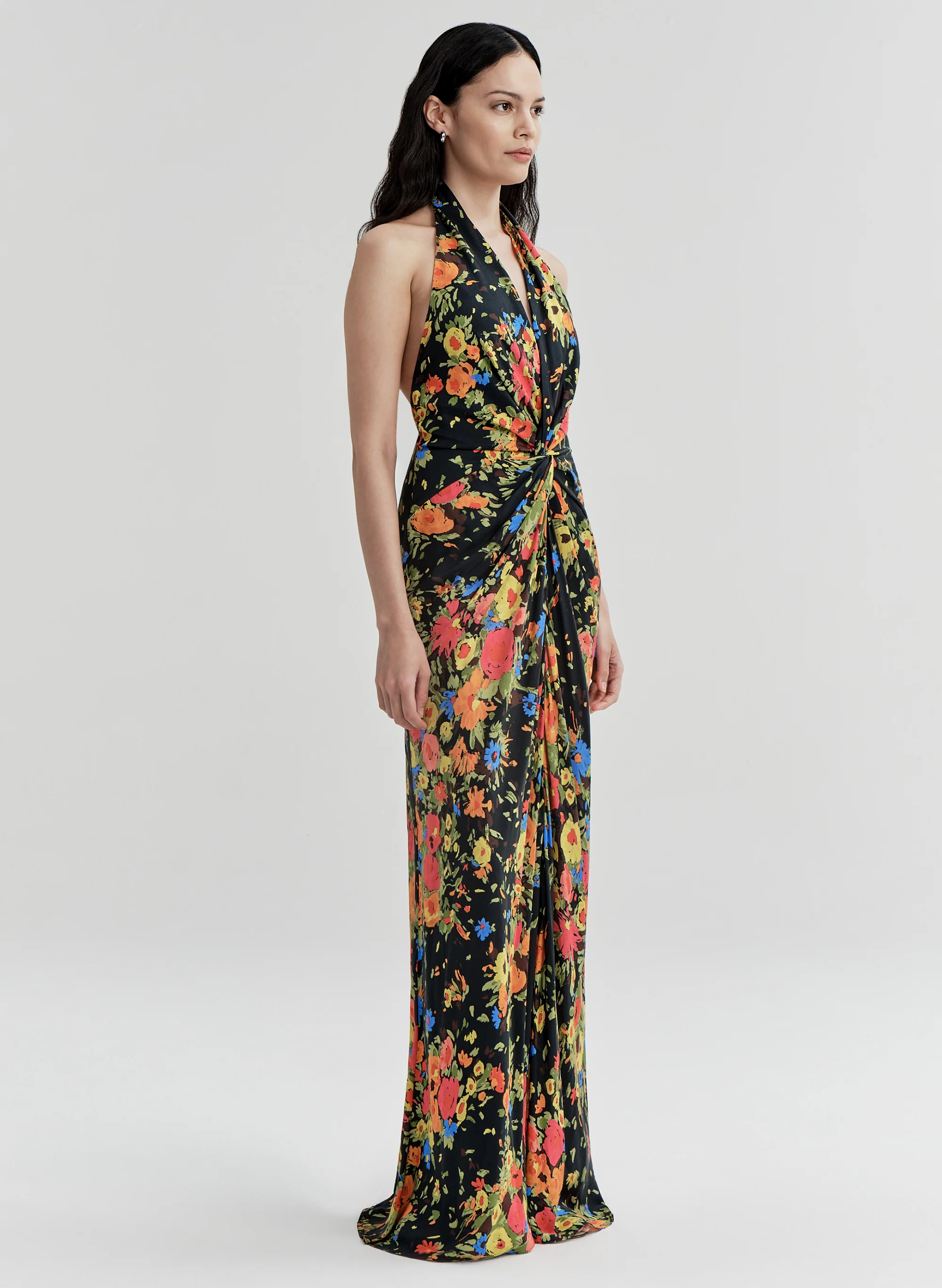 Mabel Floral Satin Gown - Image 4