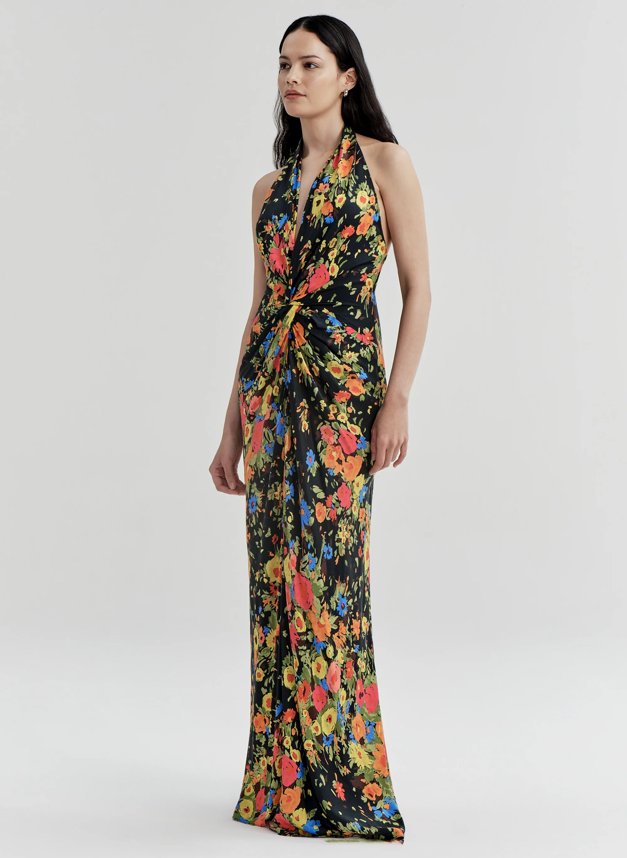 Mabel Floral Satin Gown - Image 5