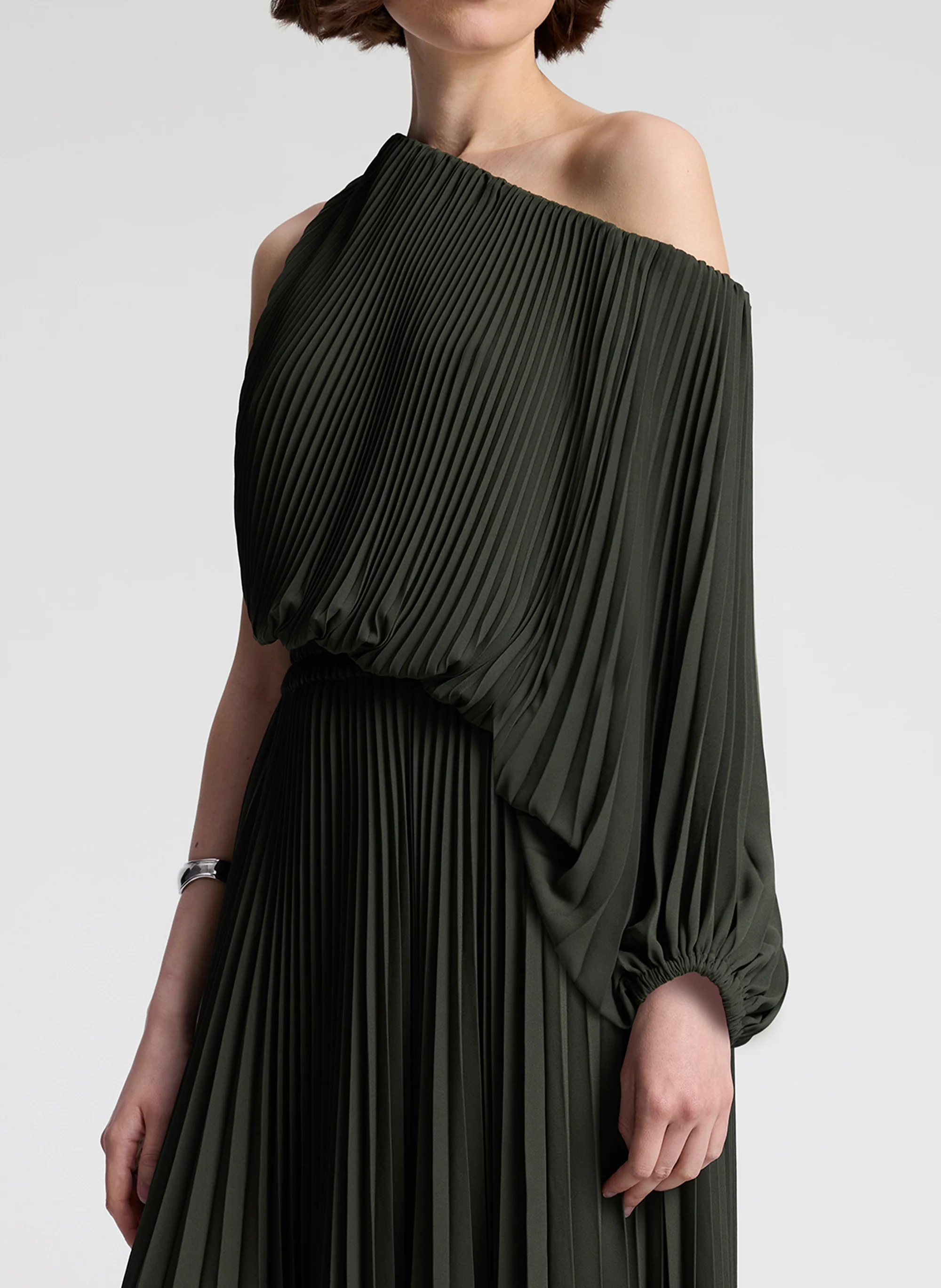 Mara Georgette Pleated Midi Dress - Image 2