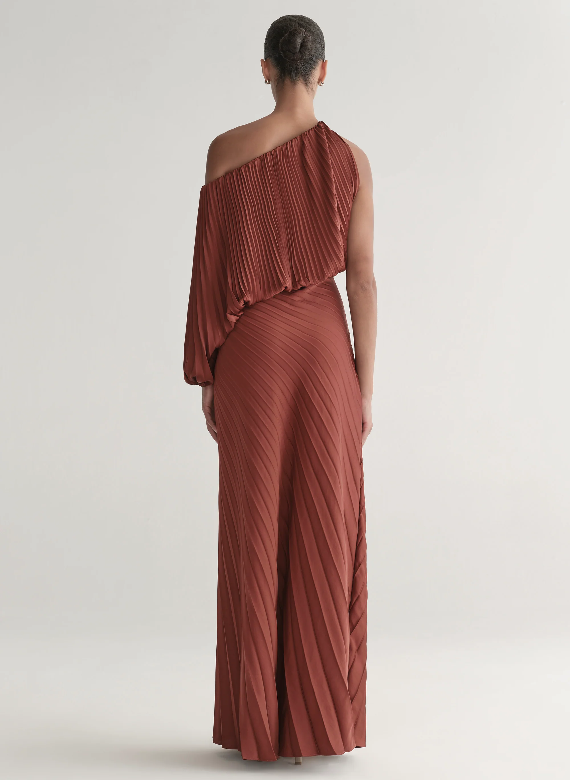 Mara Satin Pleated Asymmetric Top - Image 5