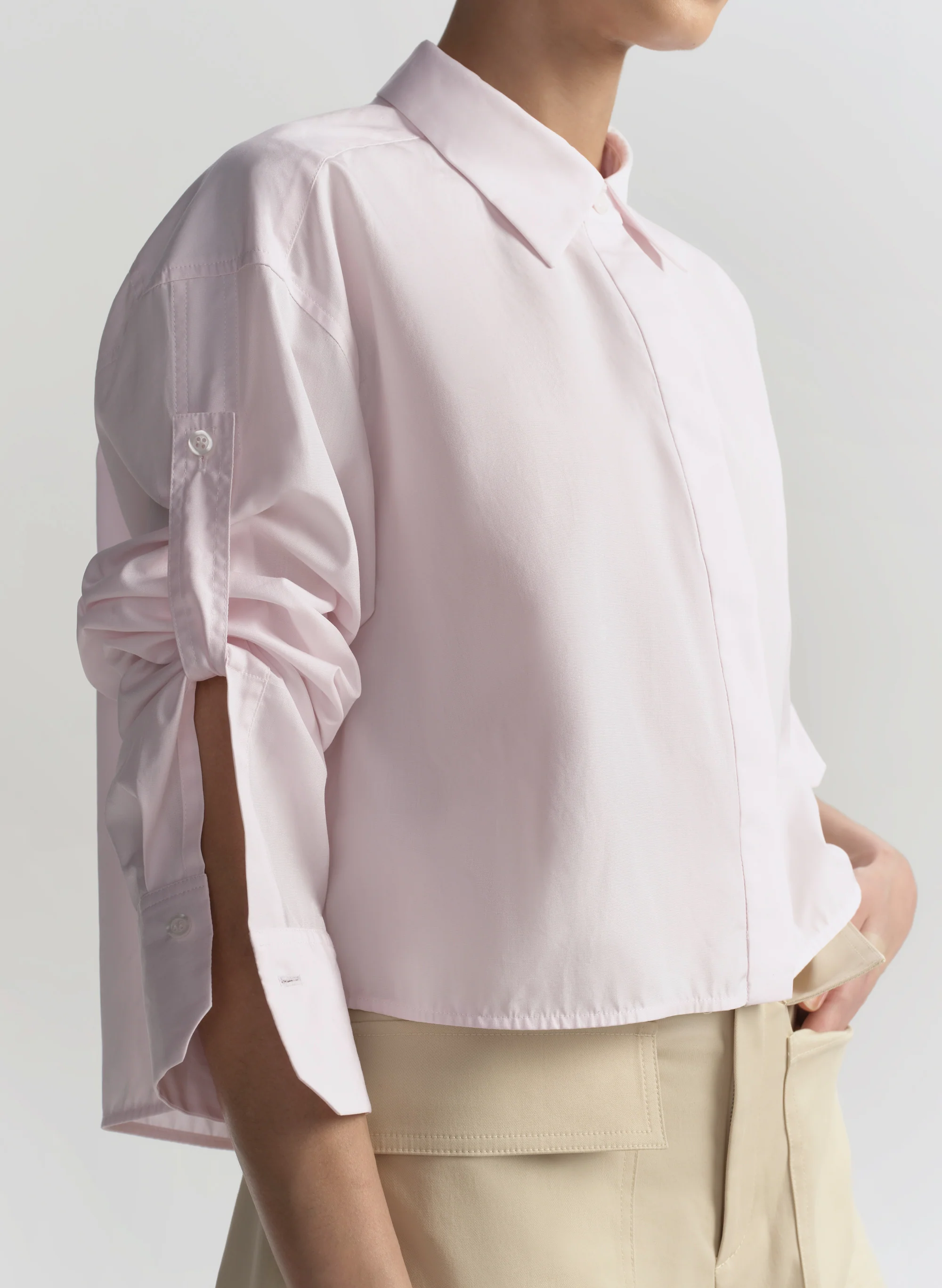 Maude Cropped Cotton Shirt - Image 2