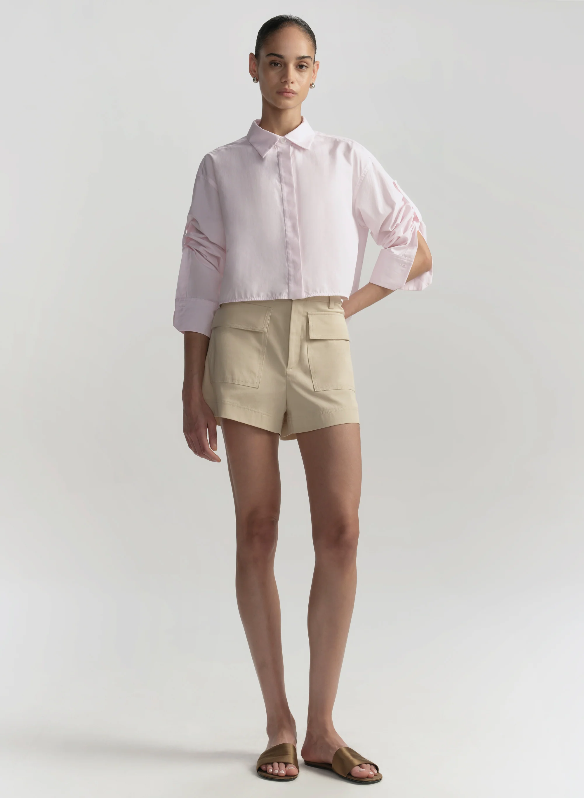 Maude Cropped Cotton Shirt - Image 3