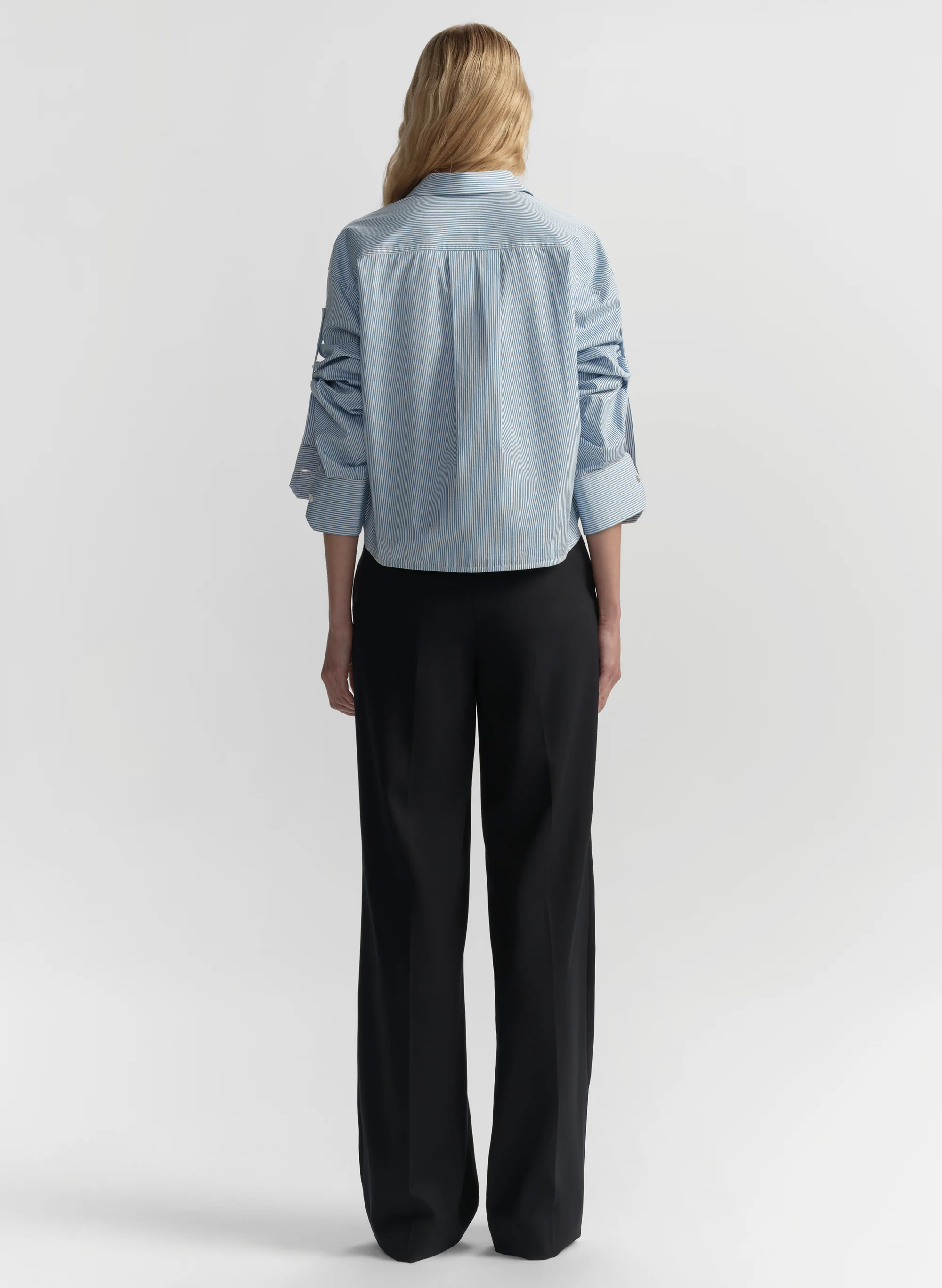 Maude Cropped Cotton Stripe Shirt - Image 5