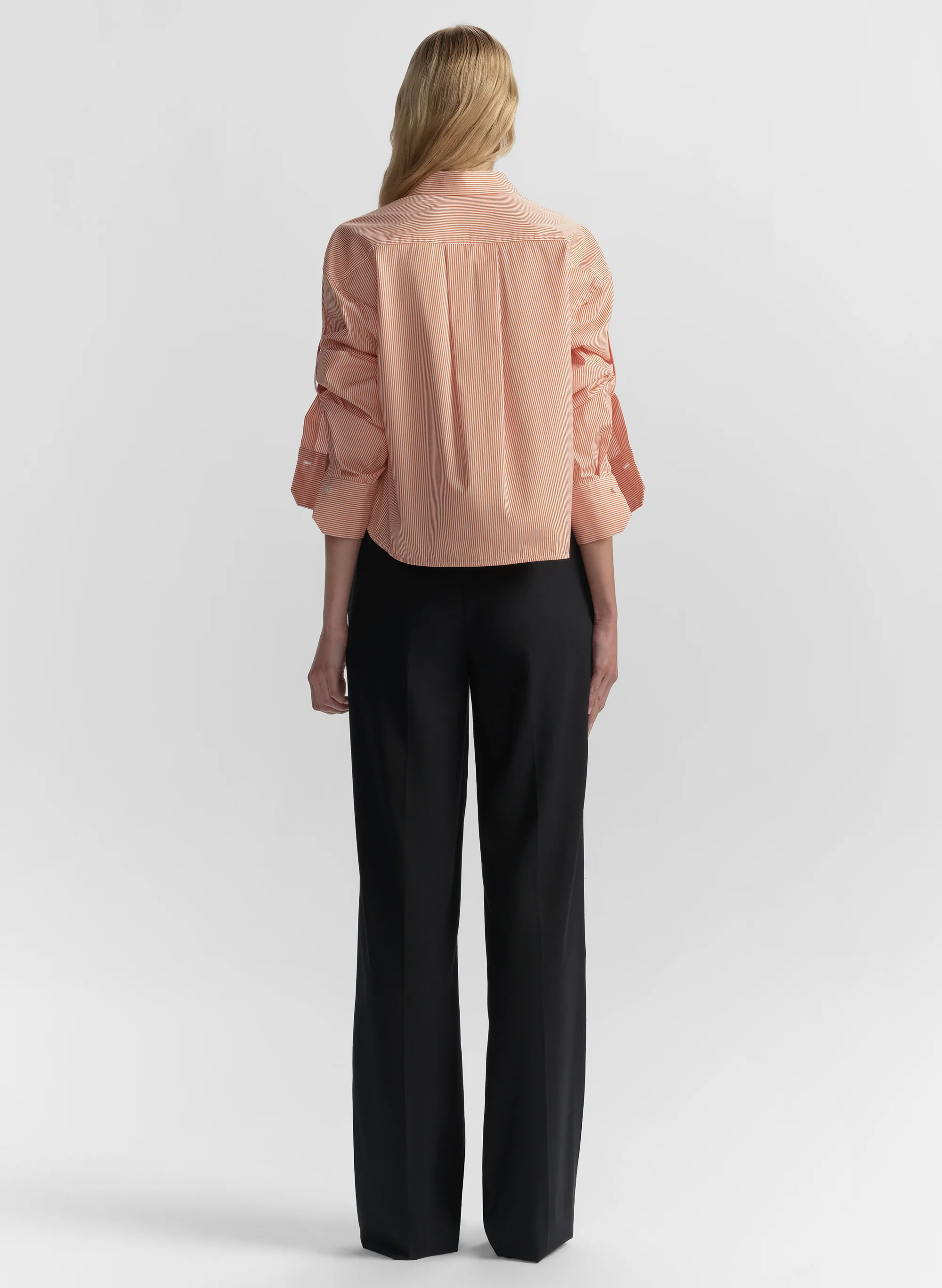 Maude Cropped Cotton Stripe Shirt - Image 5