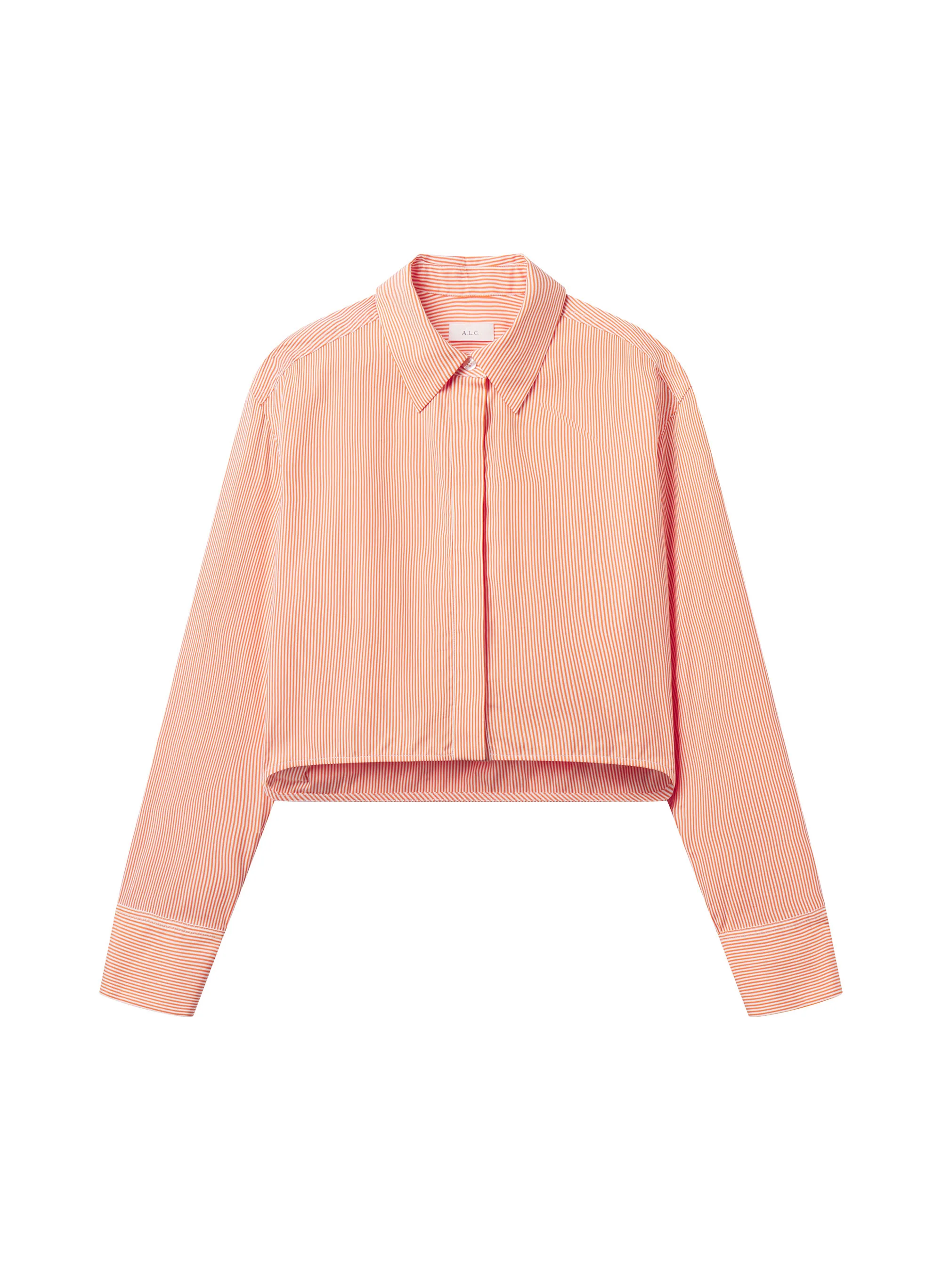 Maude Cropped Cotton Stripe Shirt - Image 6