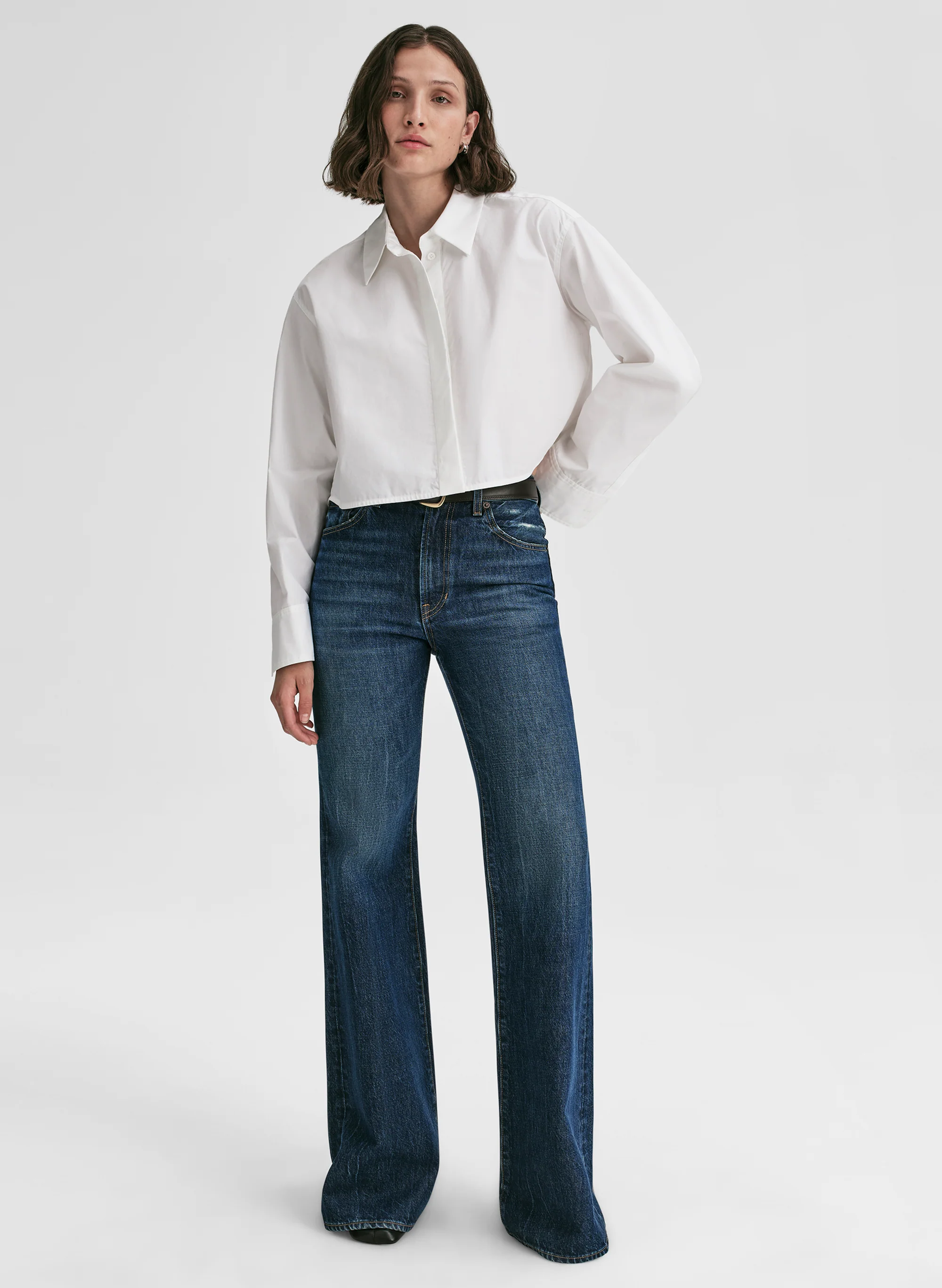 Maude Cropped Cotton Shirt - Image 3