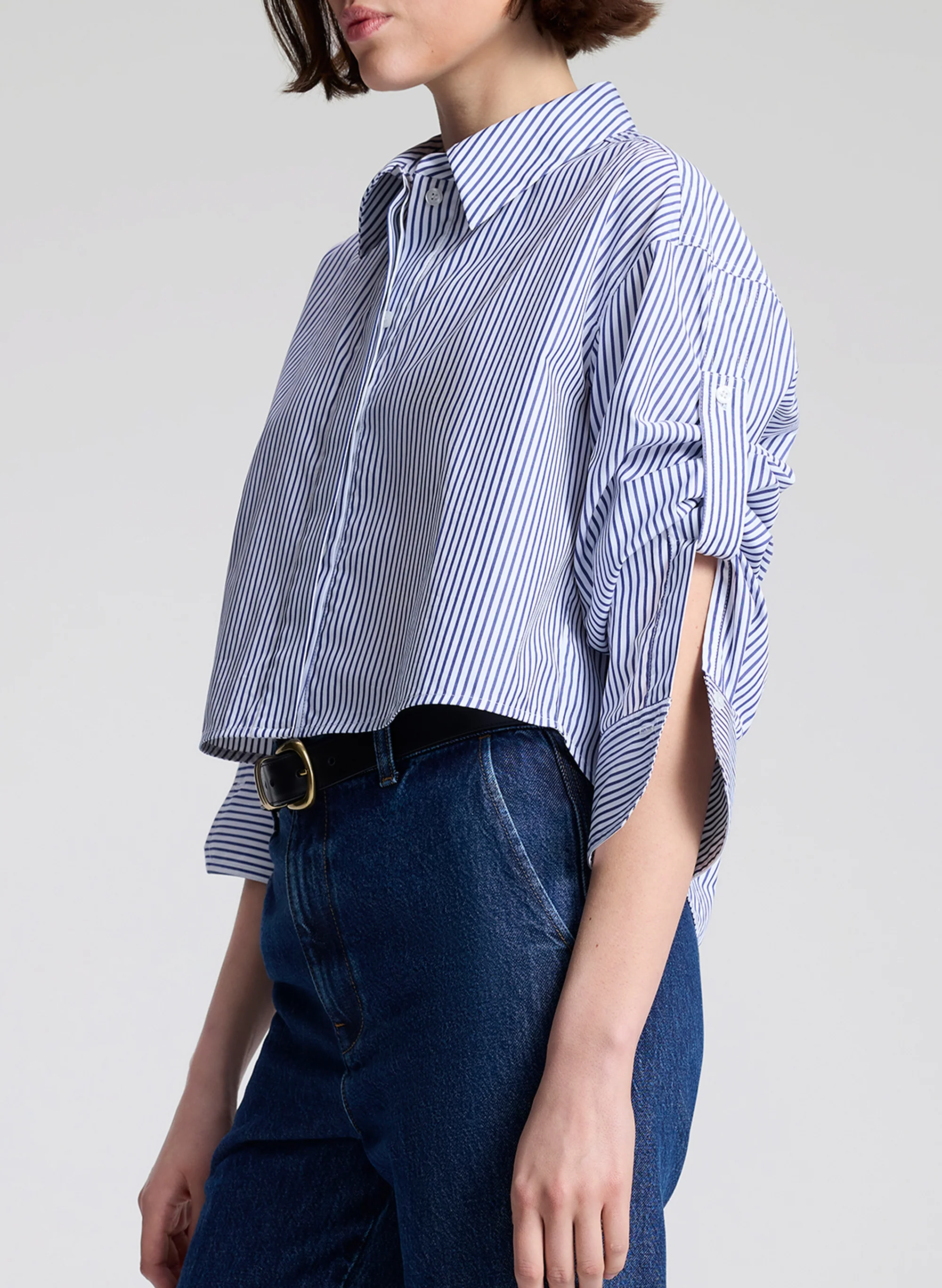 Maude Cropped Cotton Shirt - Image 2