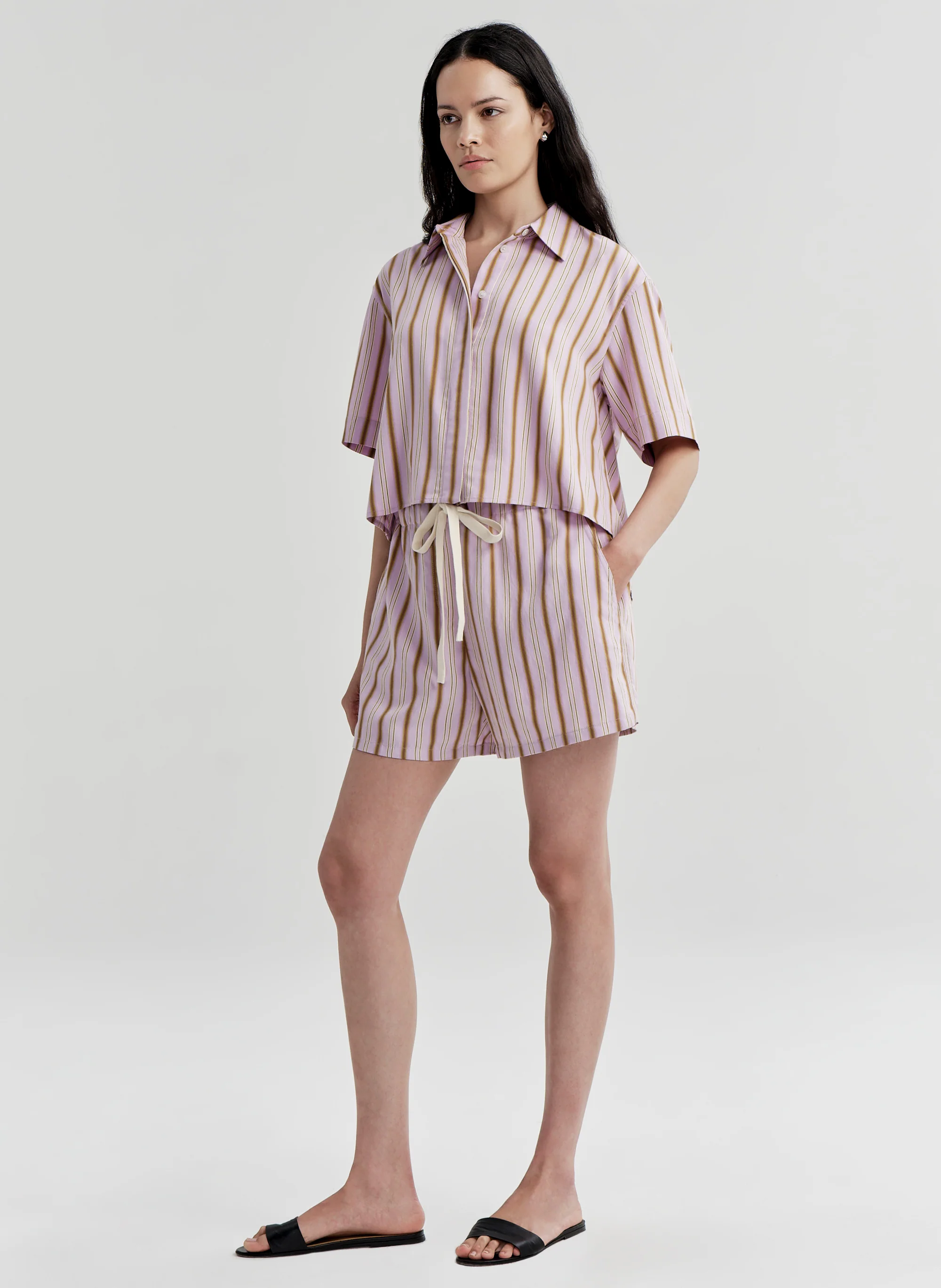 Mel Short Sleeve Striped Top - Image 4