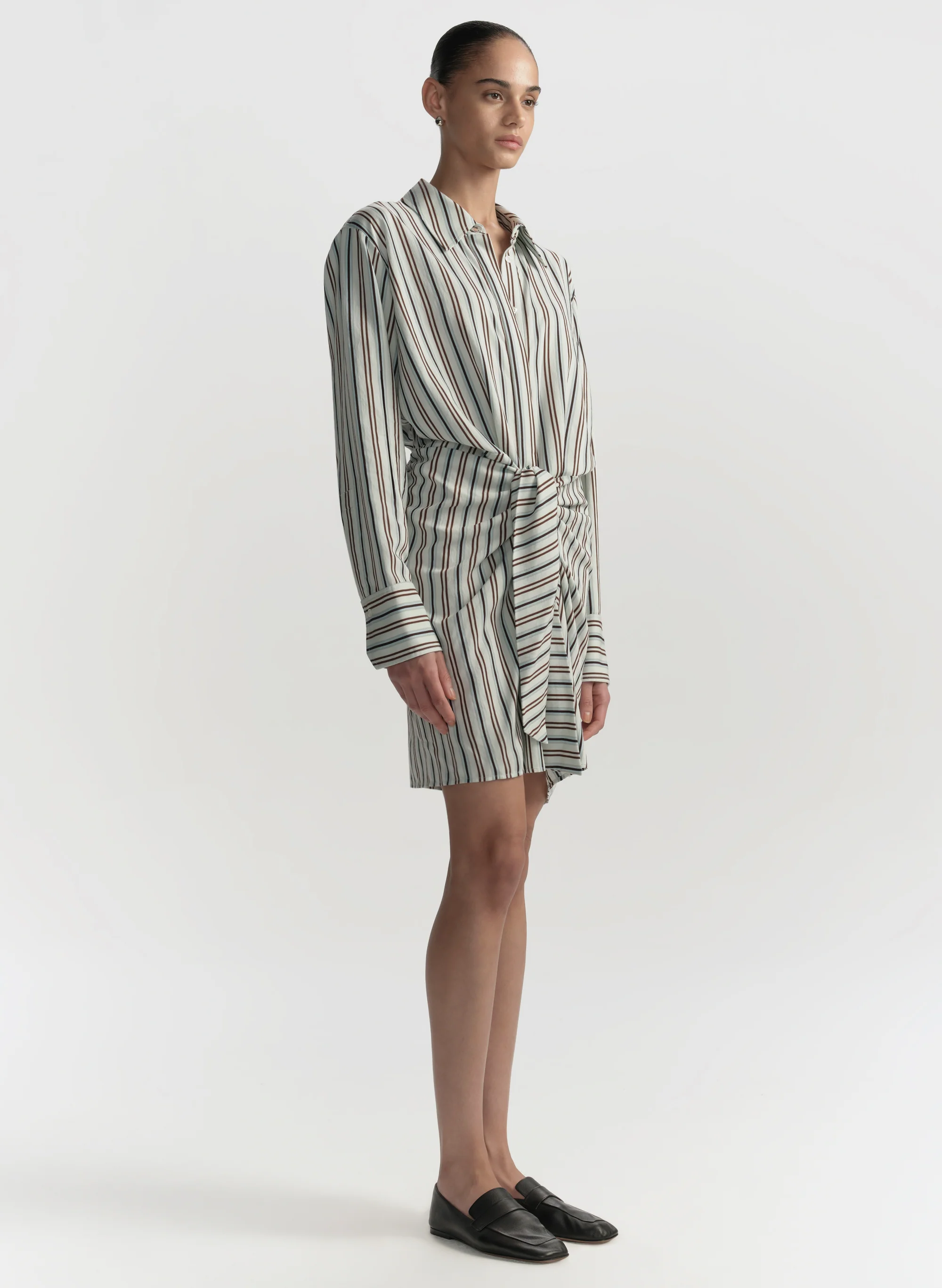 Mia Striped Mini Shirtdress - Image 3