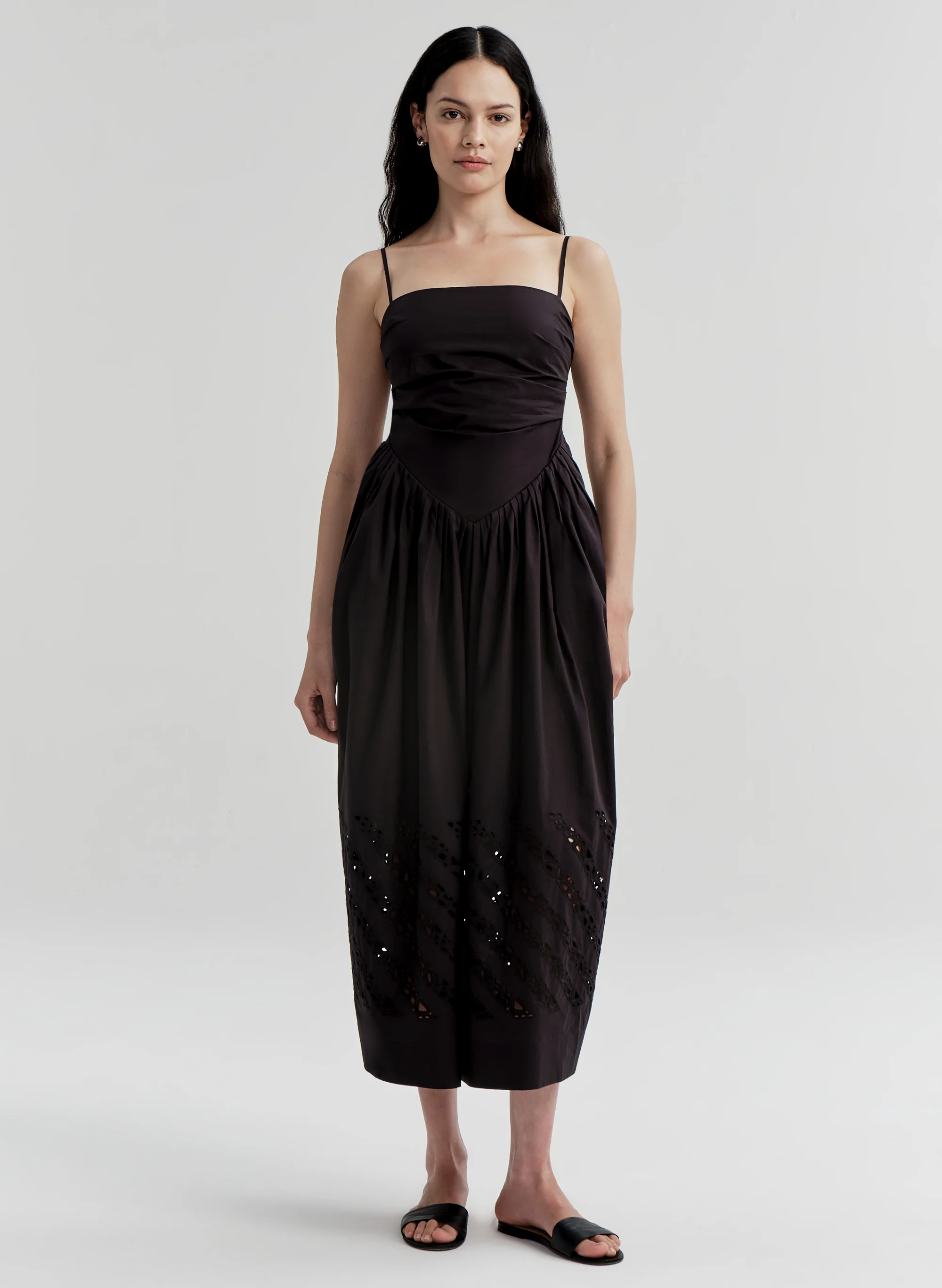 Mika Embroidered Cotton Midi Dress