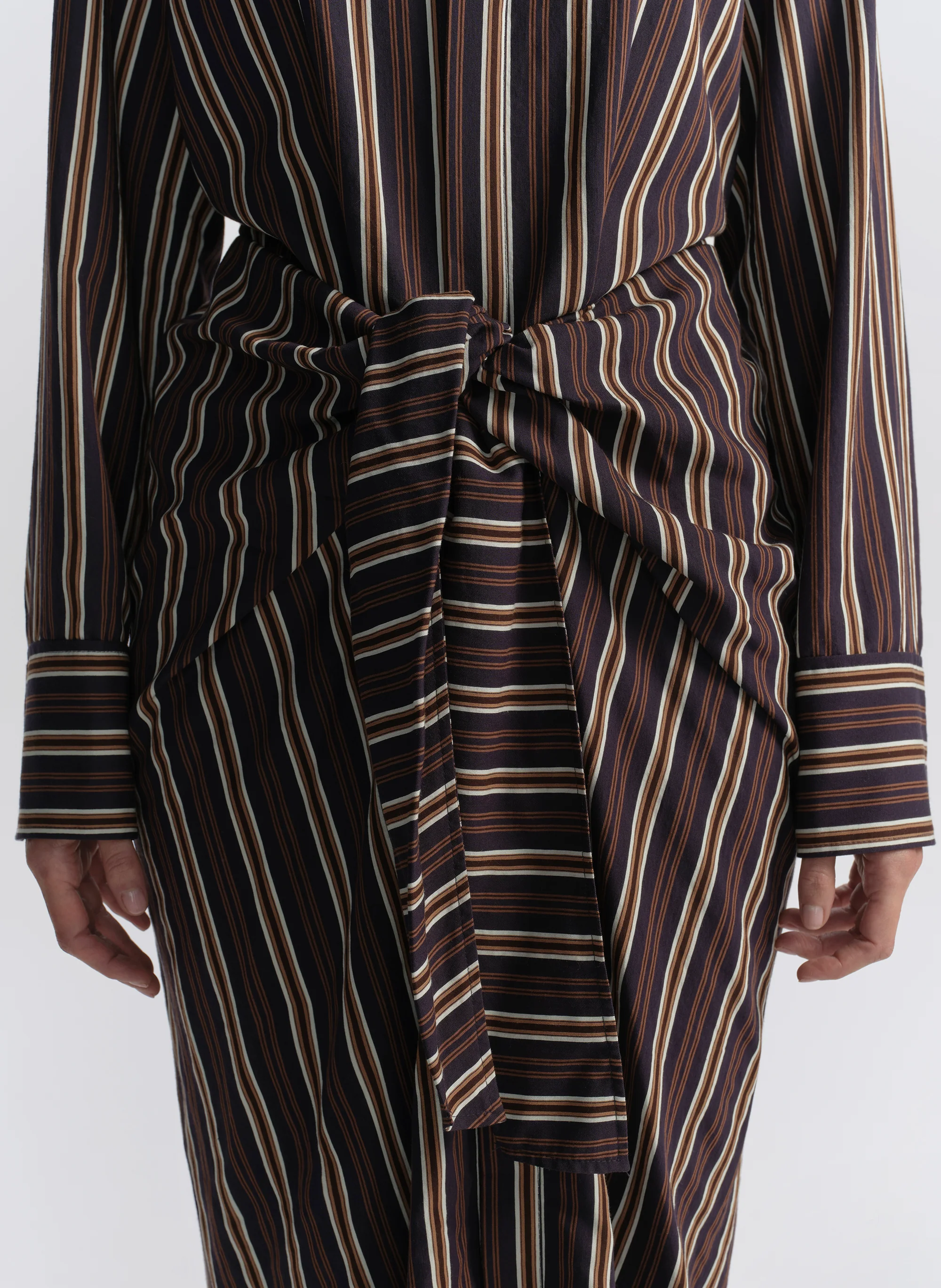 Mila Striped Midi Shirtdress - Image 2