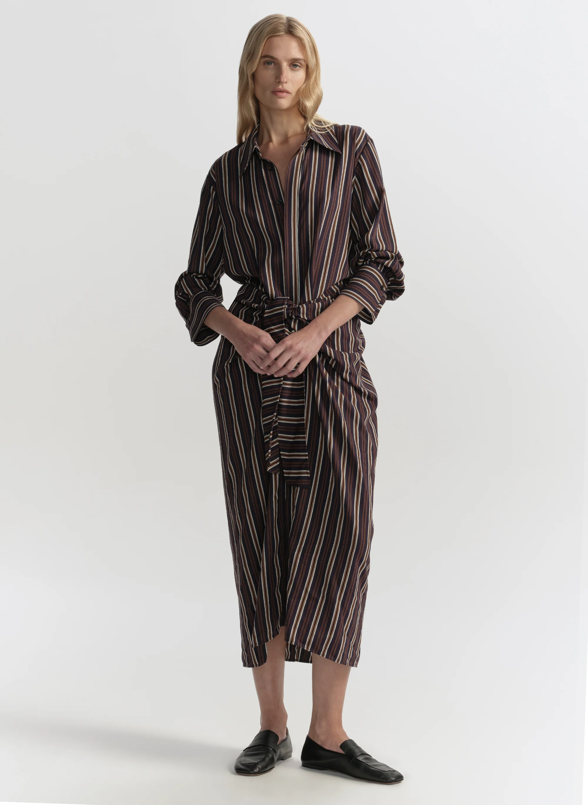 Mila Striped Midi Shirtdress - Image 3