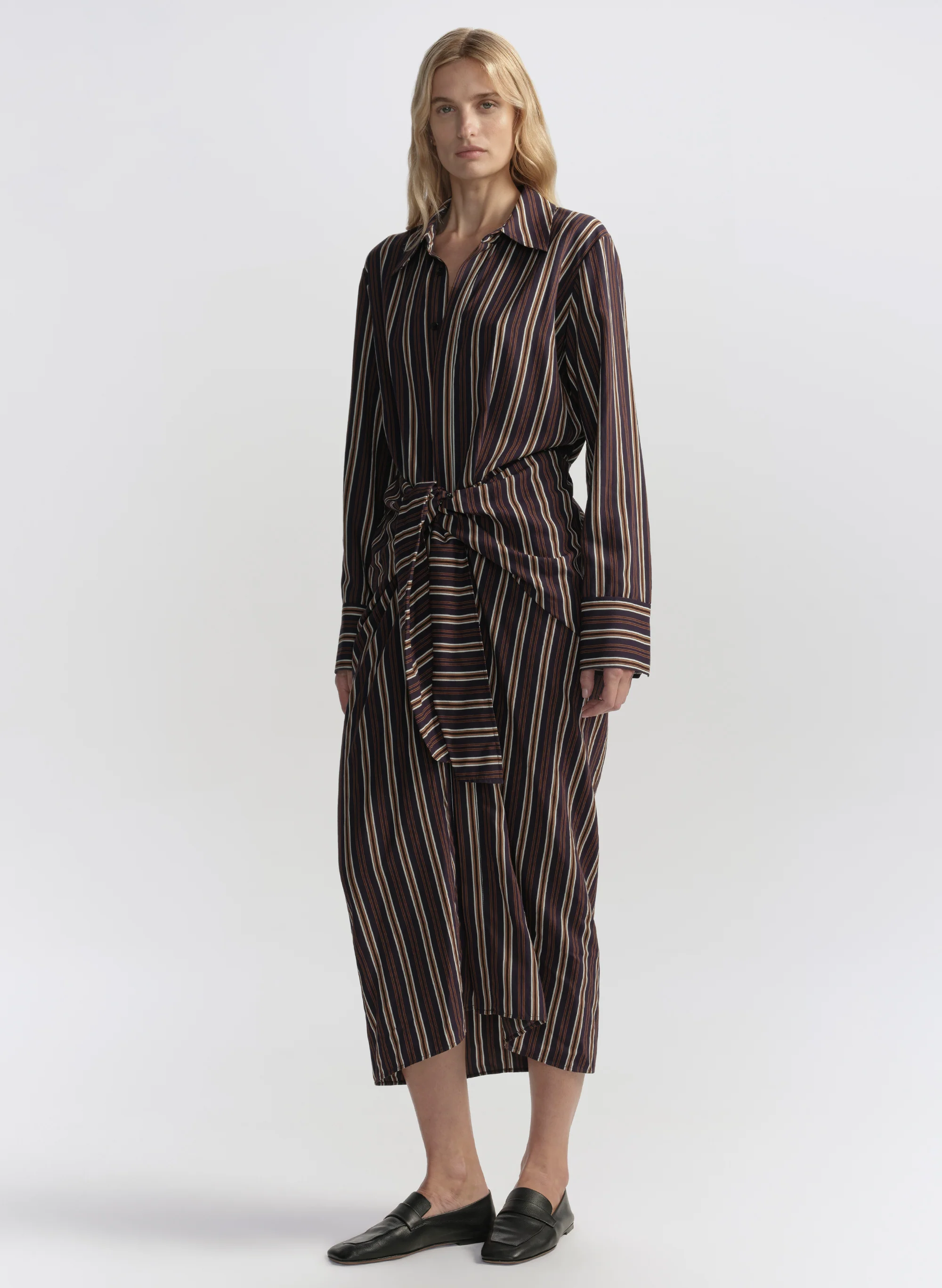 Mila Striped Midi Shirtdress - Image 4
