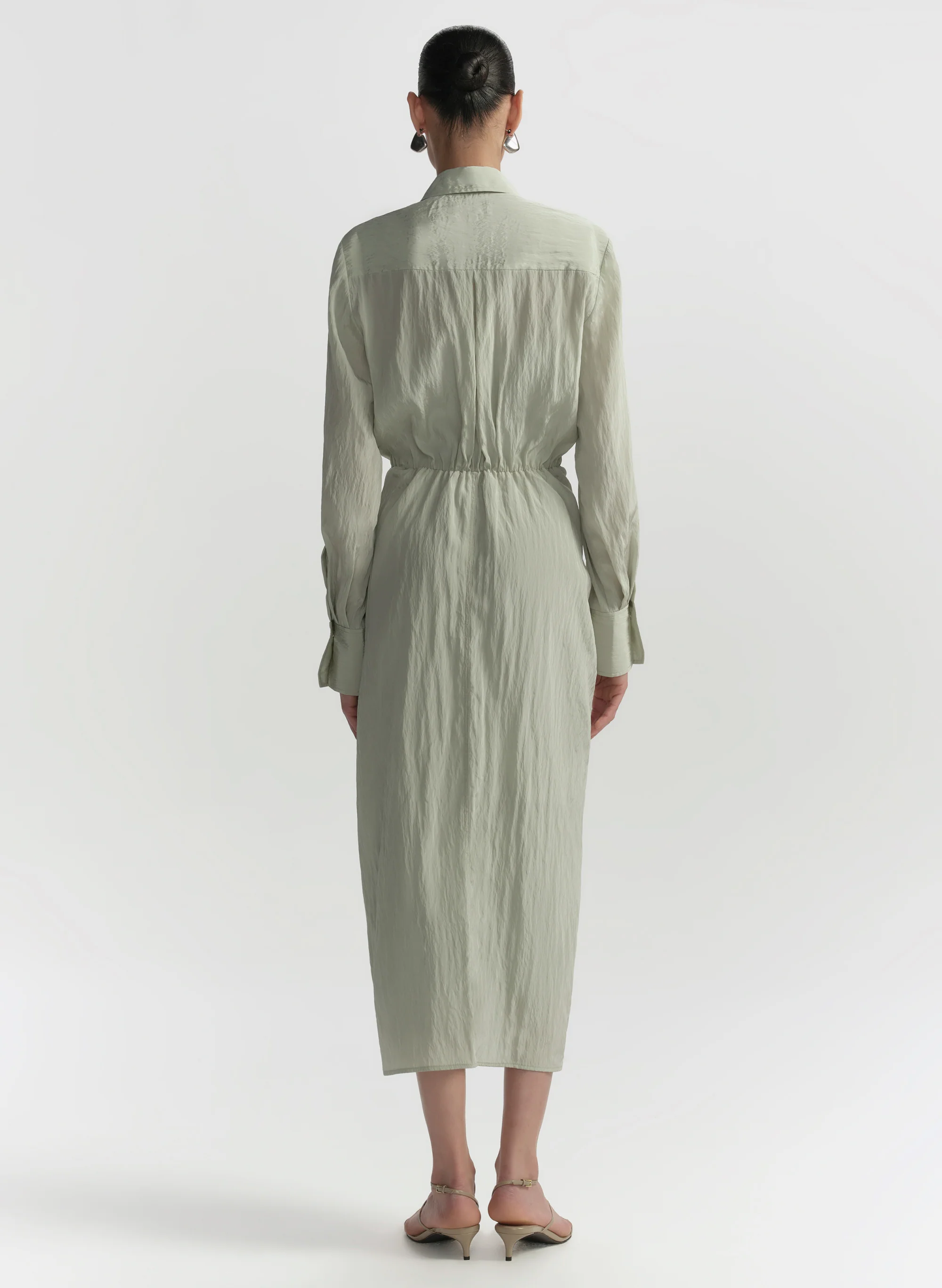 Mila Washed Taffeta Midi Shirtdress - Image 6