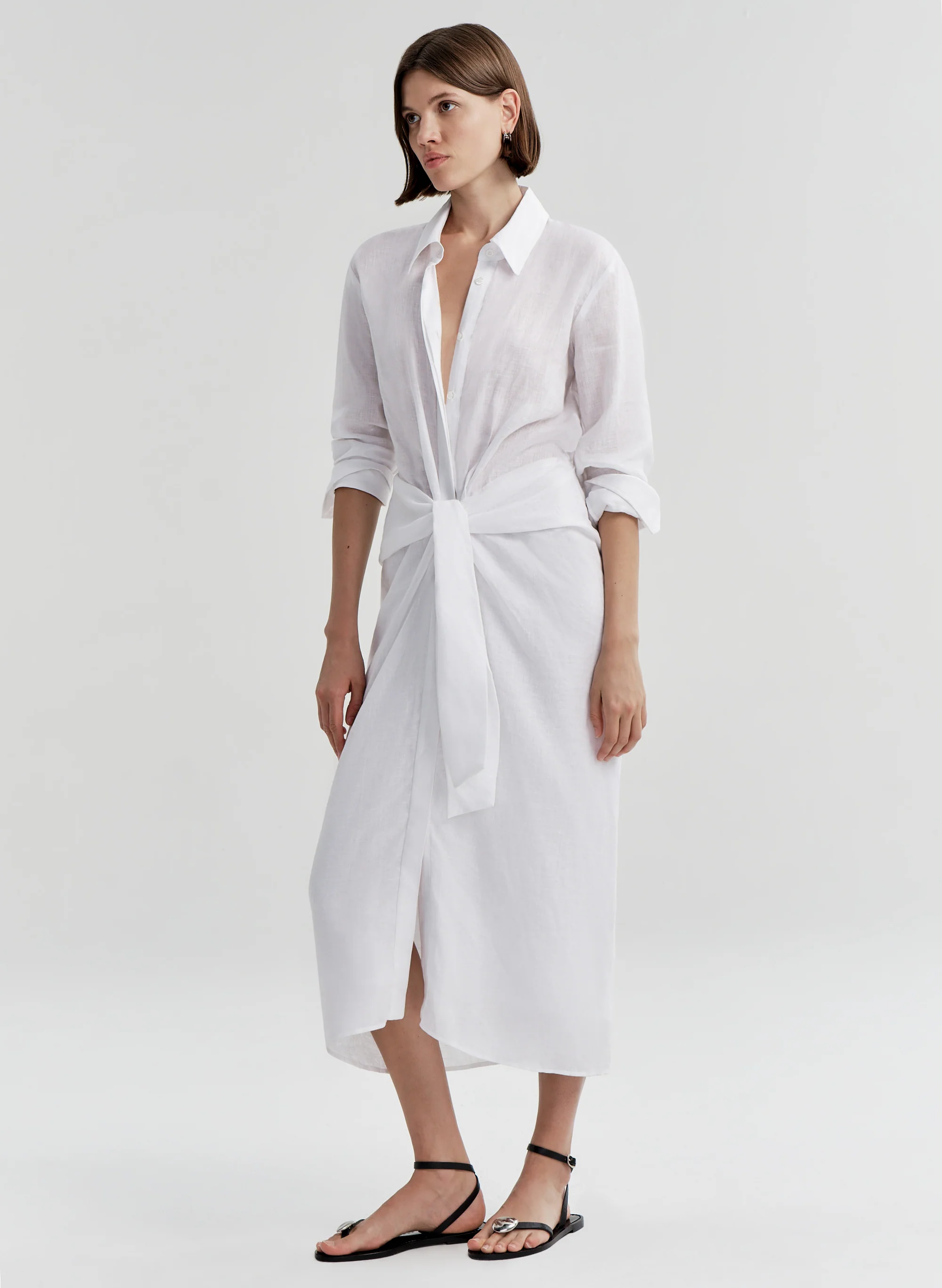Mila Linen Midi Shirtdress - Image 4