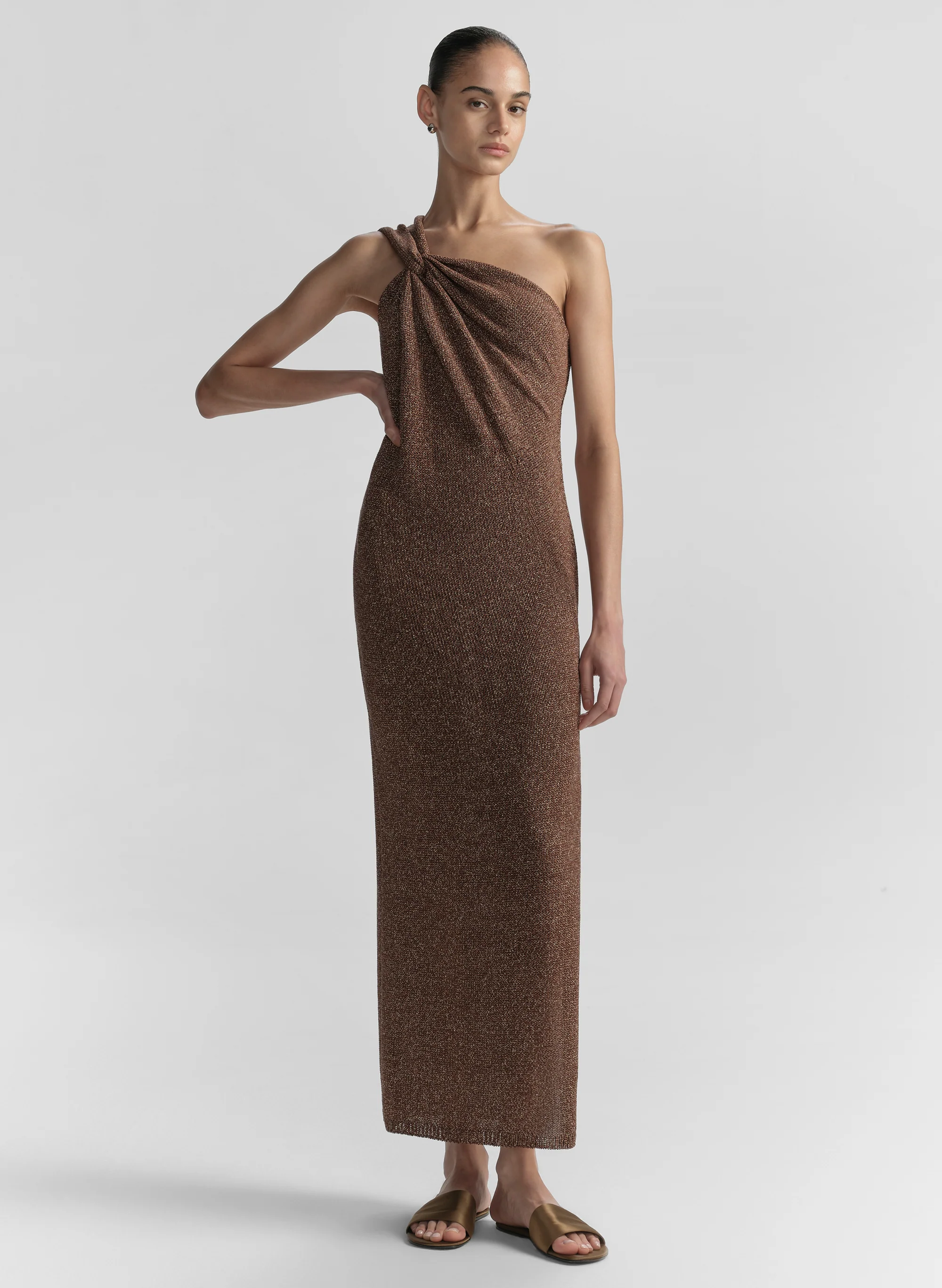 Mimi One Shoulder Knit Midi Dress