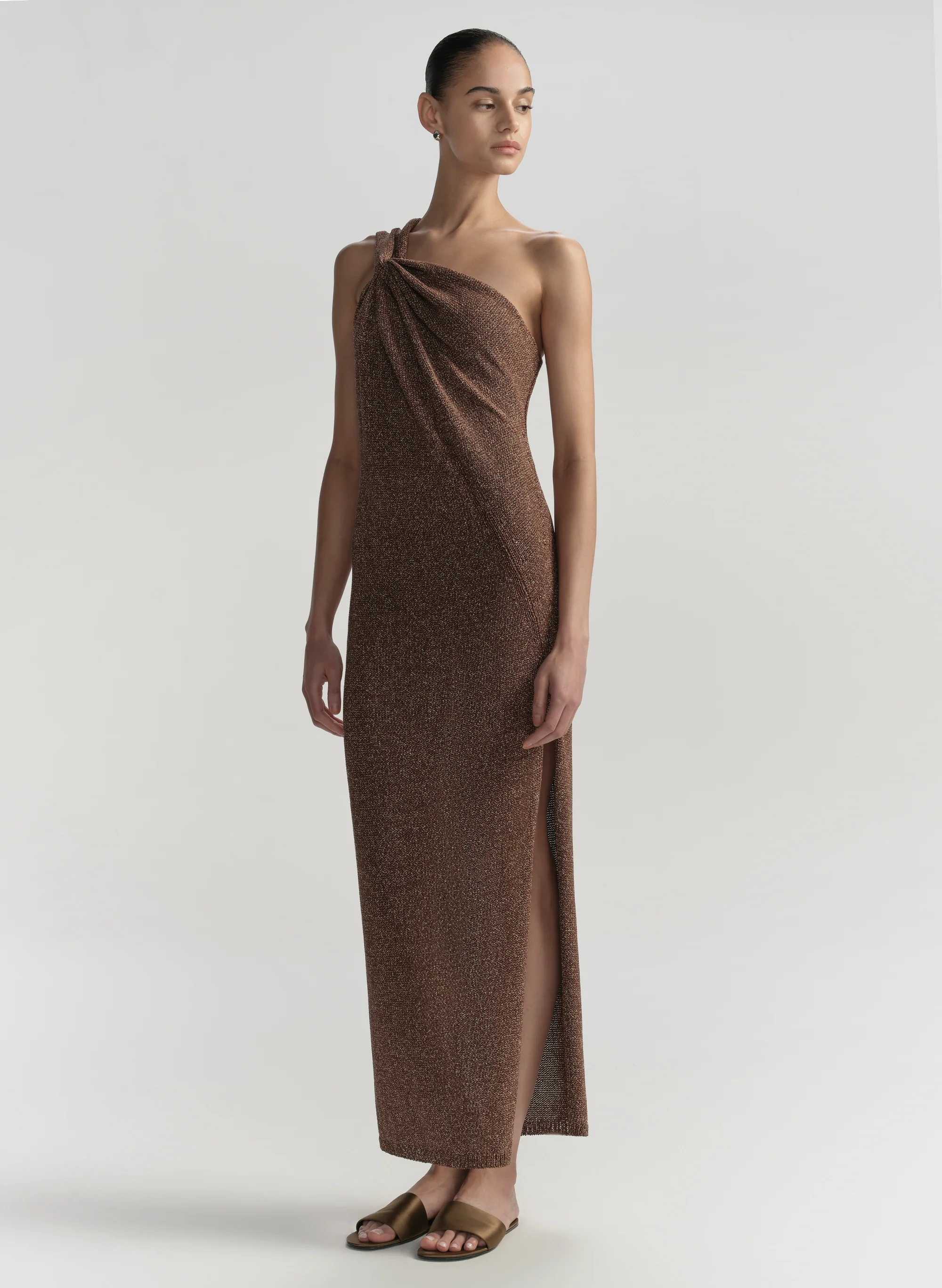 Mimi One Shoulder Knit Midi Dress - Image 3
