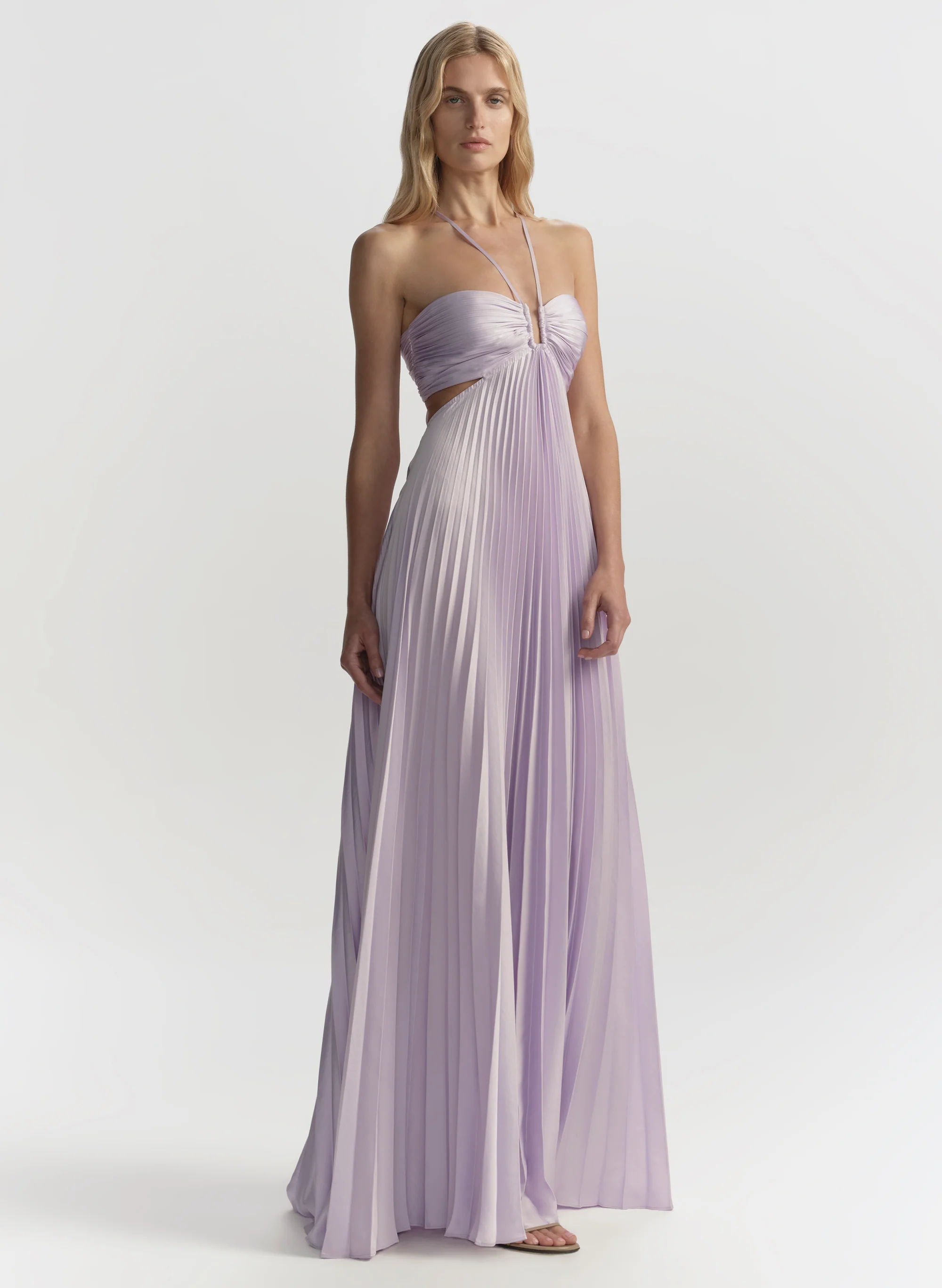 Moira Satin Pleated Maxi Dress - Image 3