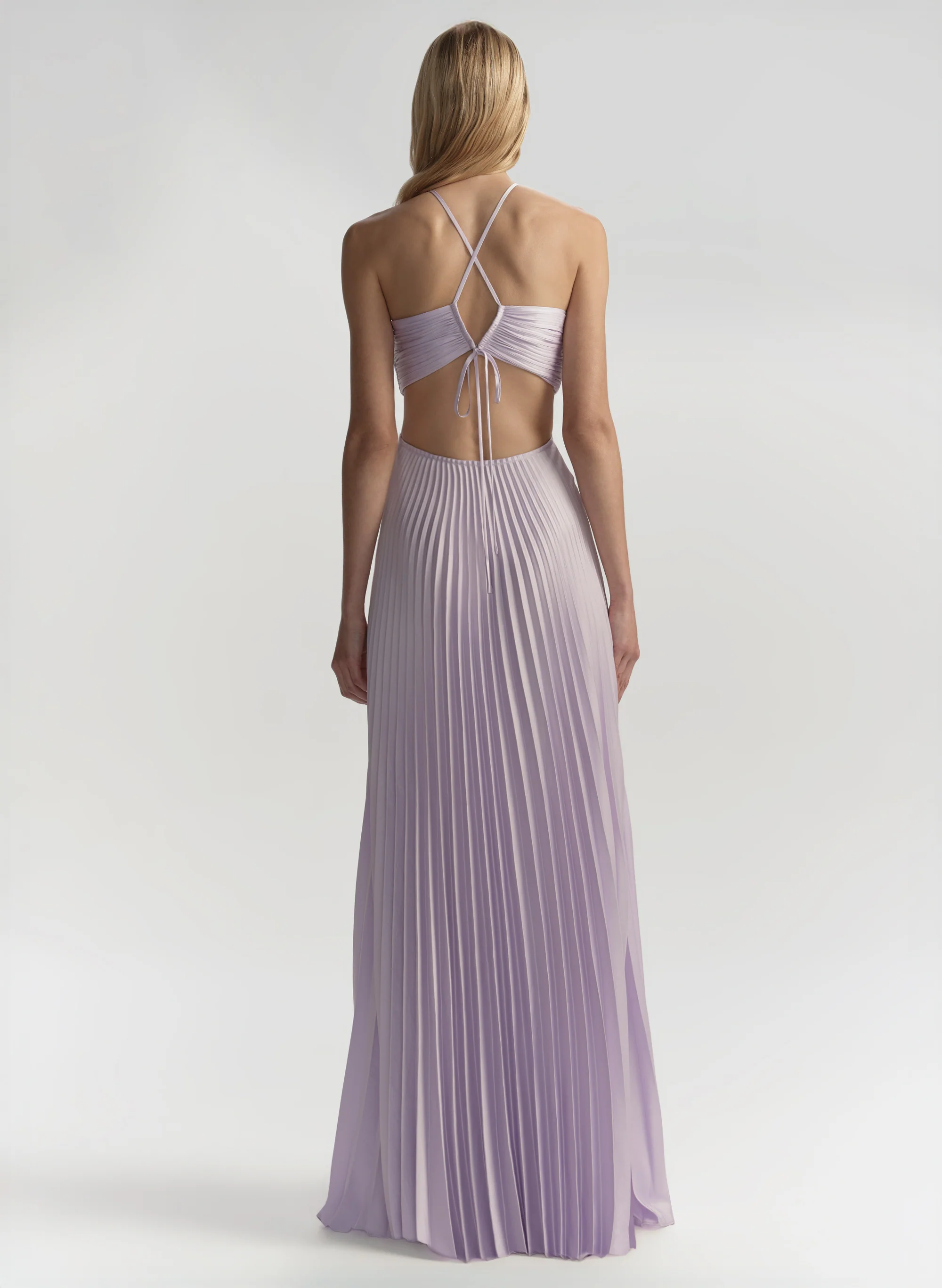 Moira Satin Pleated Maxi Dress - Image 5