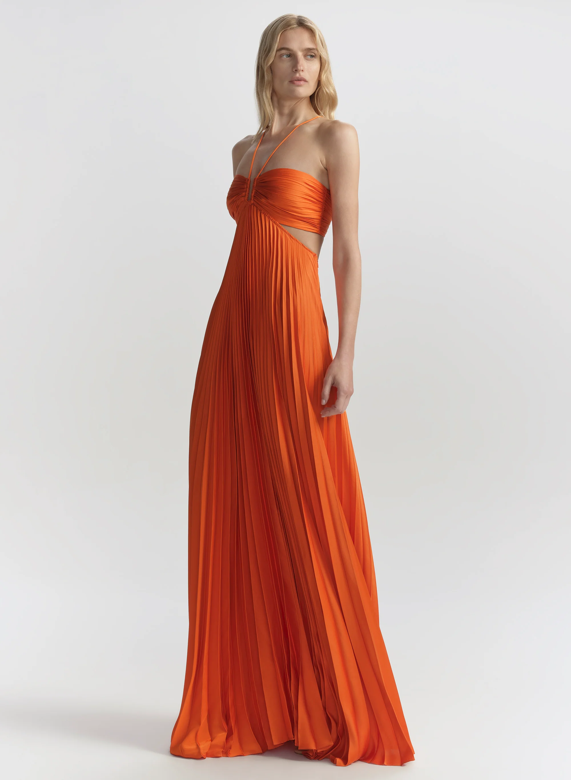 Moira Satin Pleated Maxi Dress - Image 4