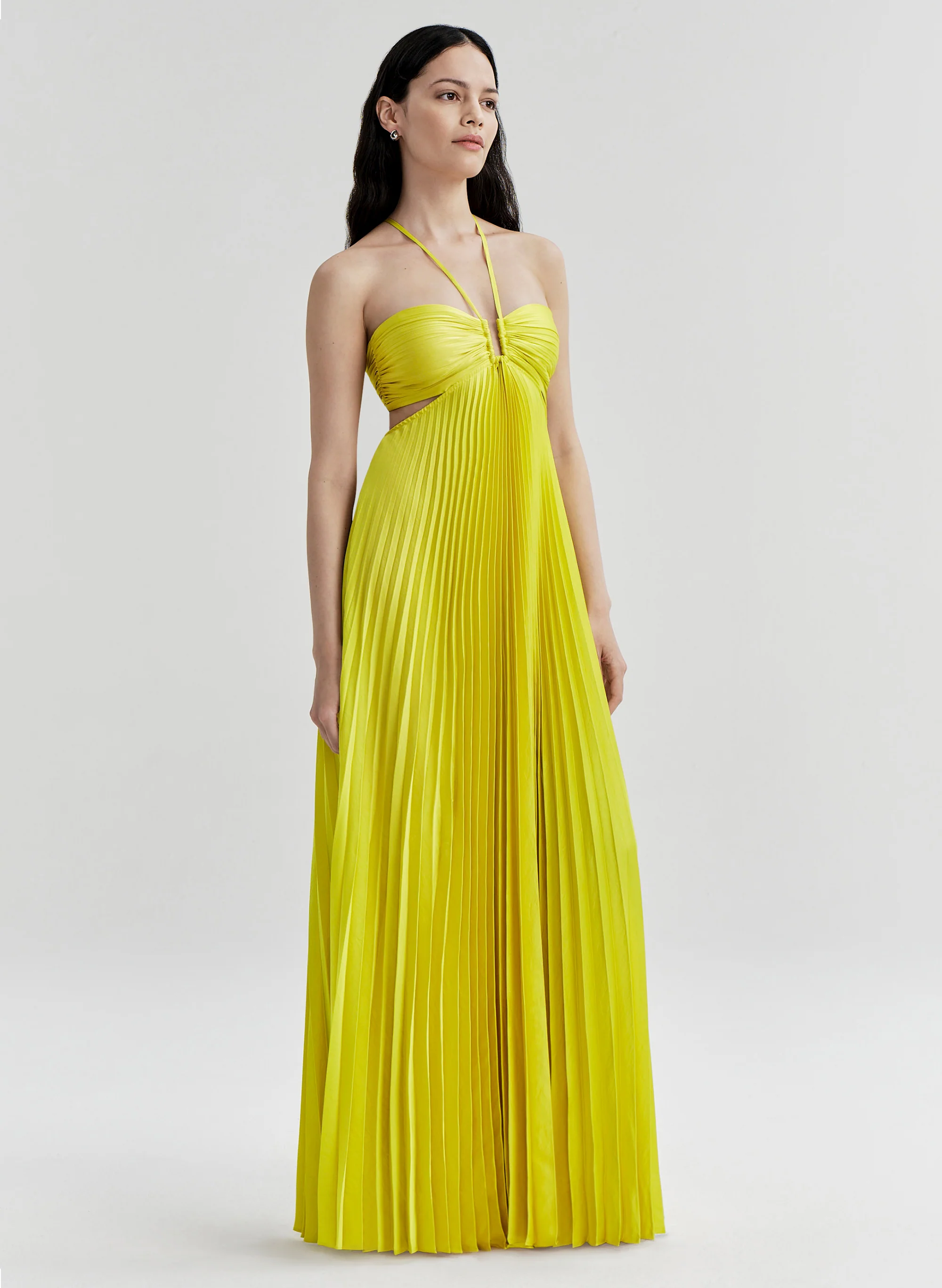 Moira Satin Pleated Maxi Dress - Image 3