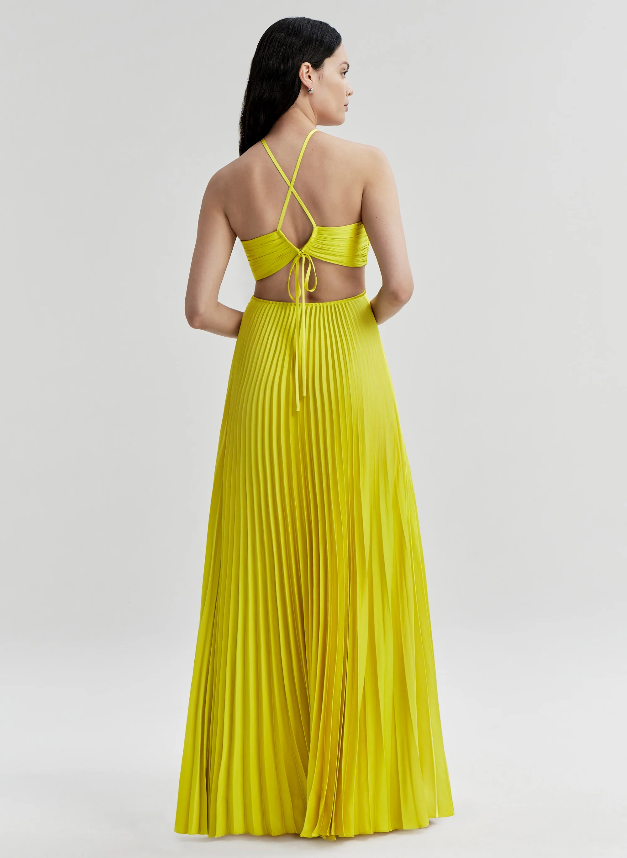 Moira Satin Pleated Maxi Dress - Image 5