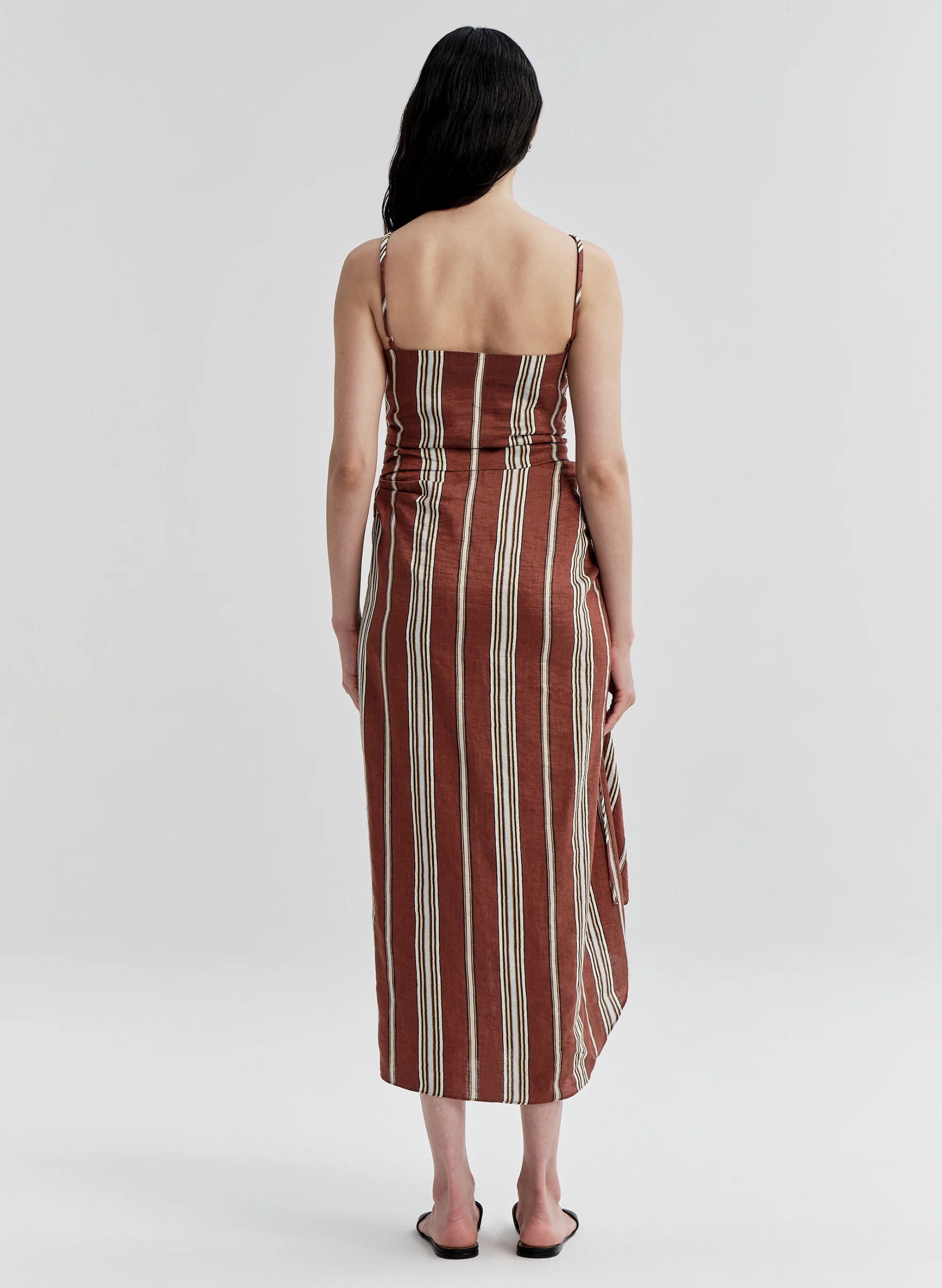 Naomi Striped Linen Midi Dress - Image 5