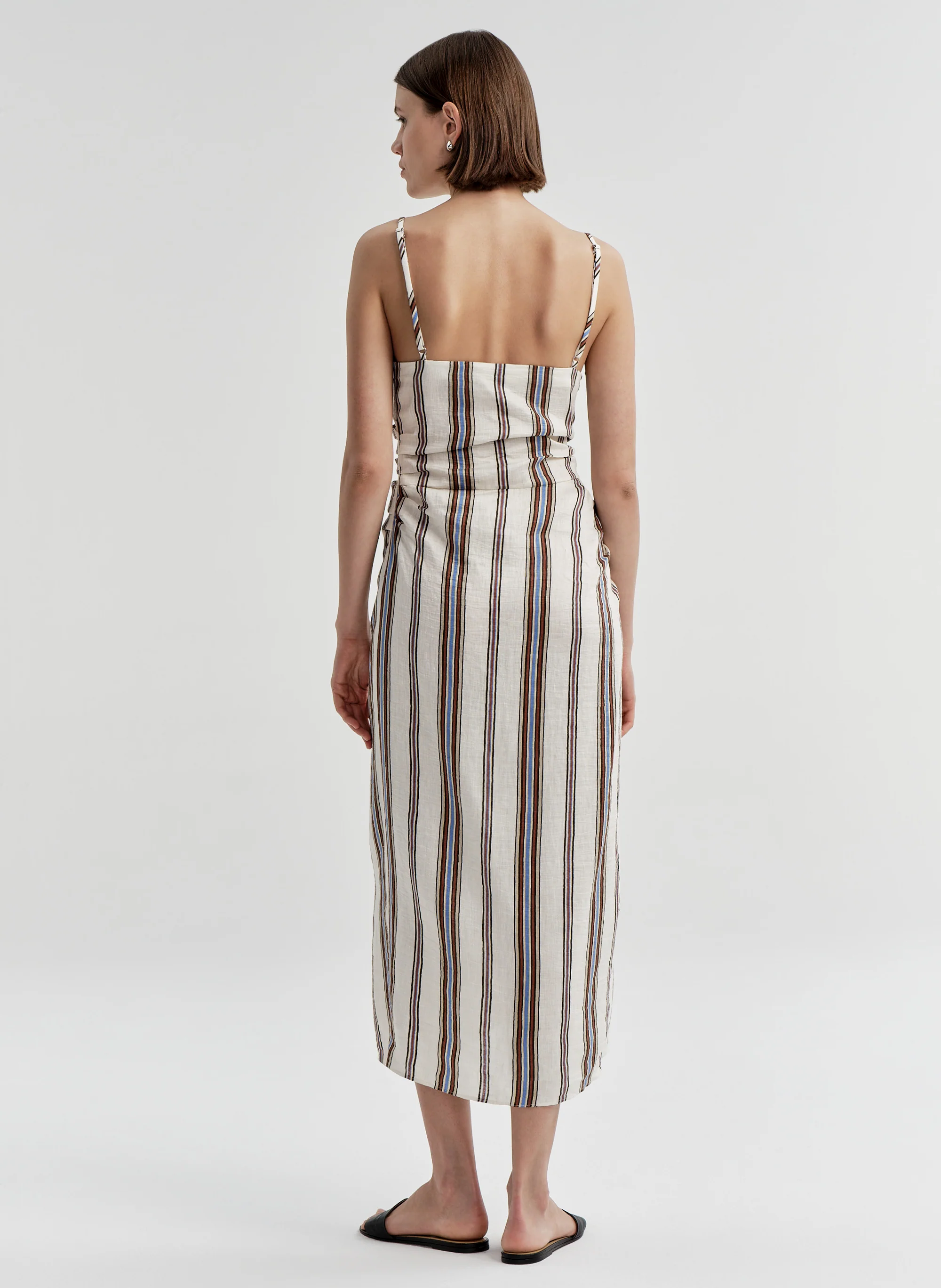 Naomi Striped Linen Midi Dress - Image 5