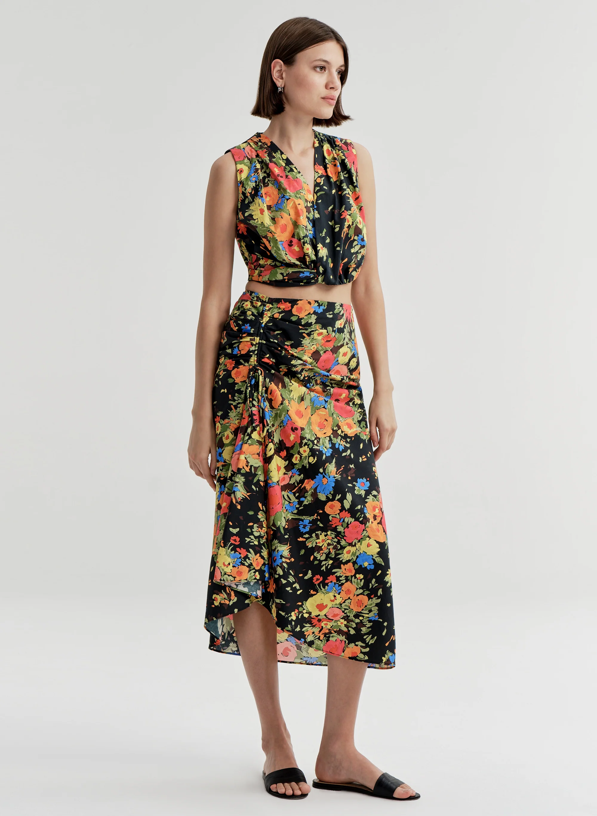 Naomi Cotton Floral Midi Skirt - Image 3