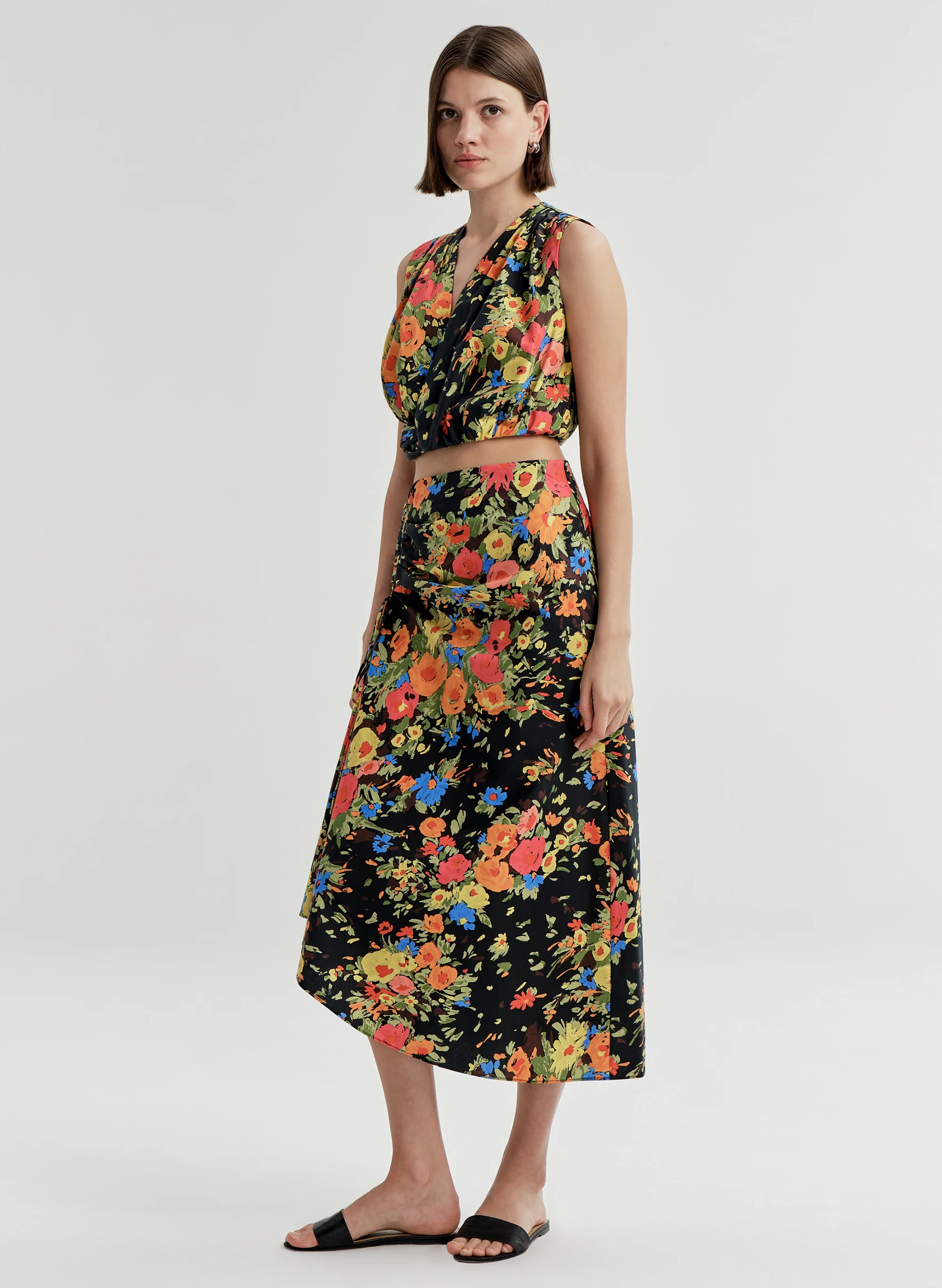 Naomi Cotton Floral Midi Skirt - Image 4