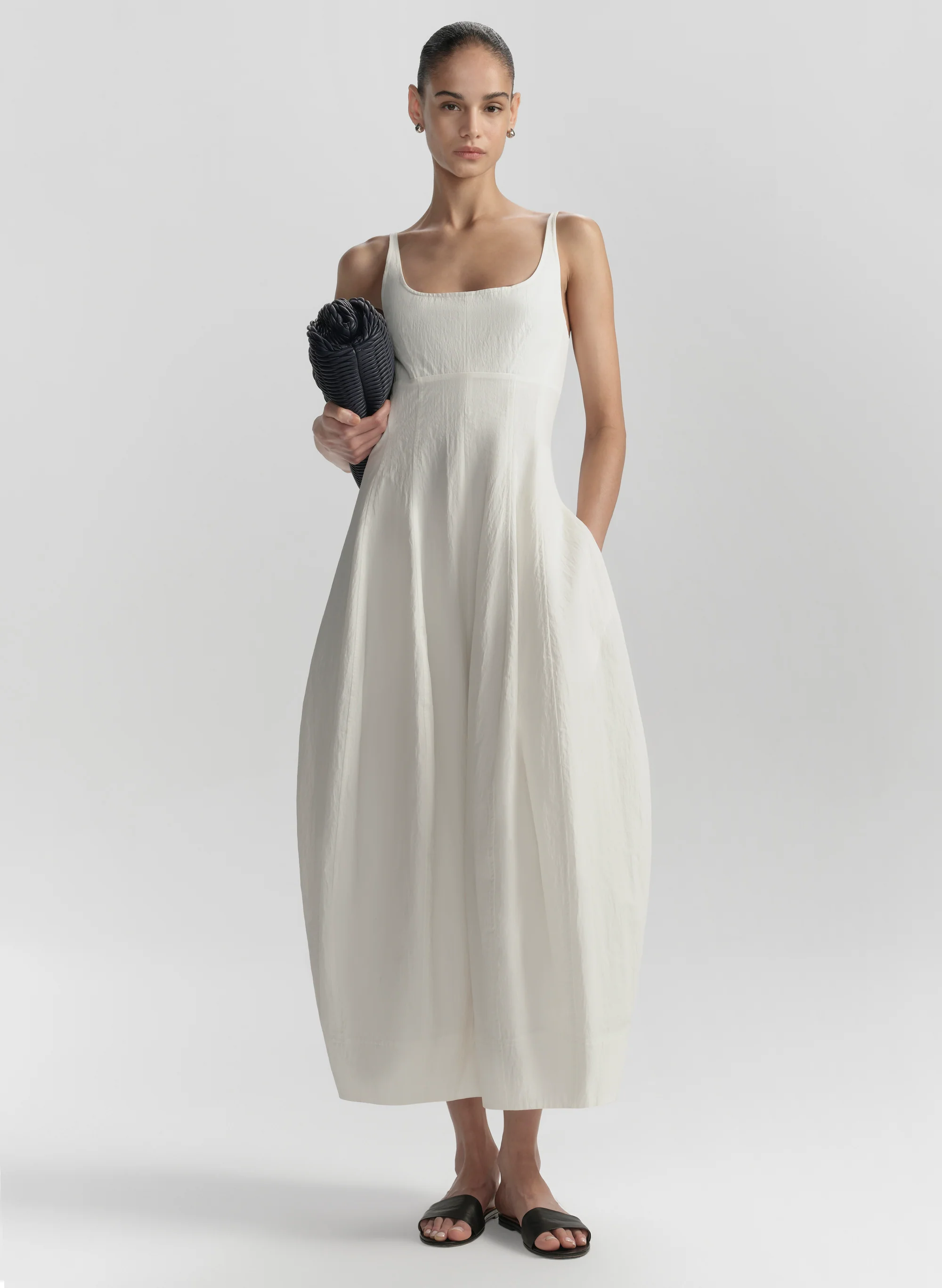 Nina Cotton Nylon Midi Dress