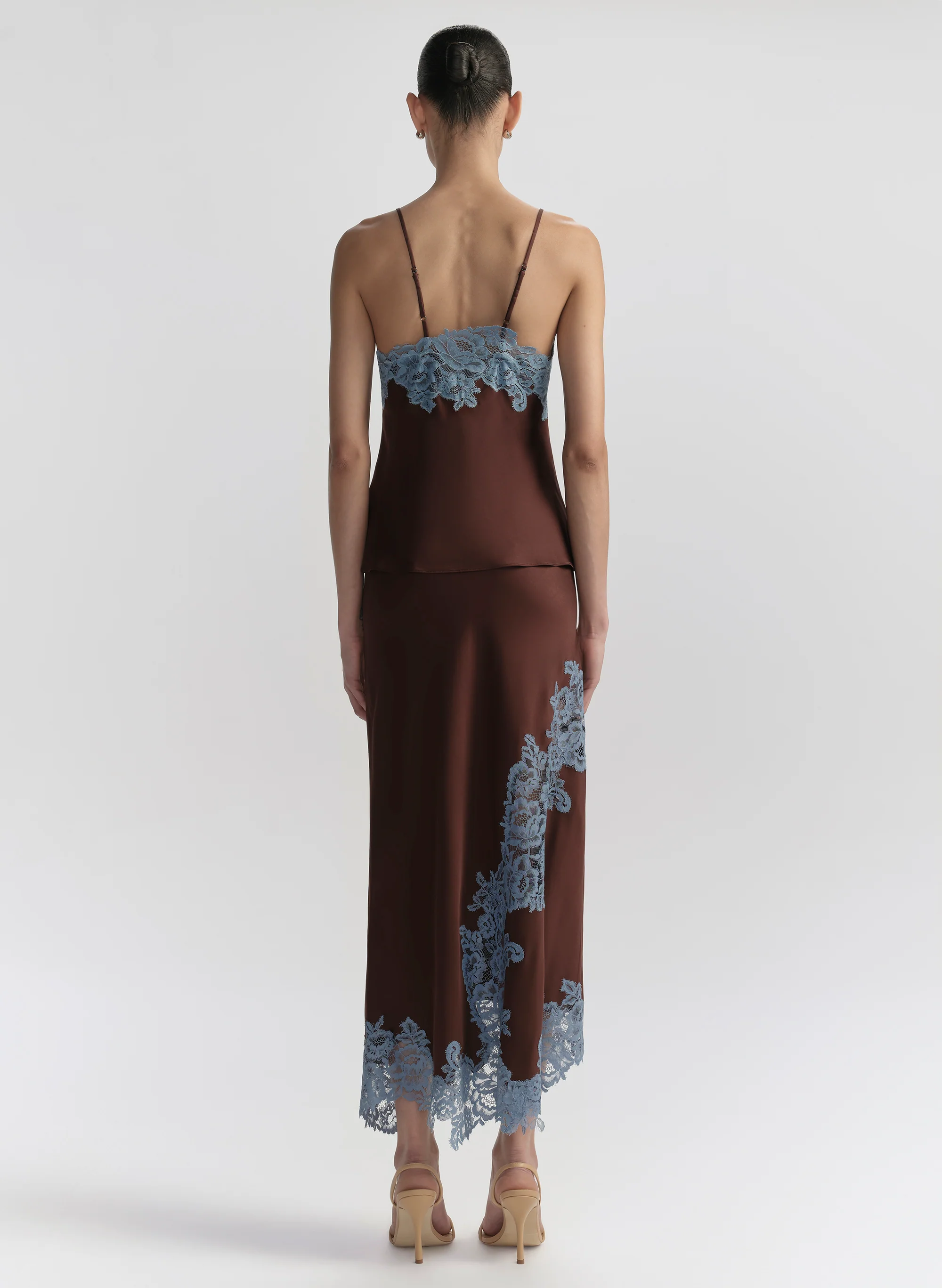 Olivia Satin and Lace Midi Skirt - Image 5