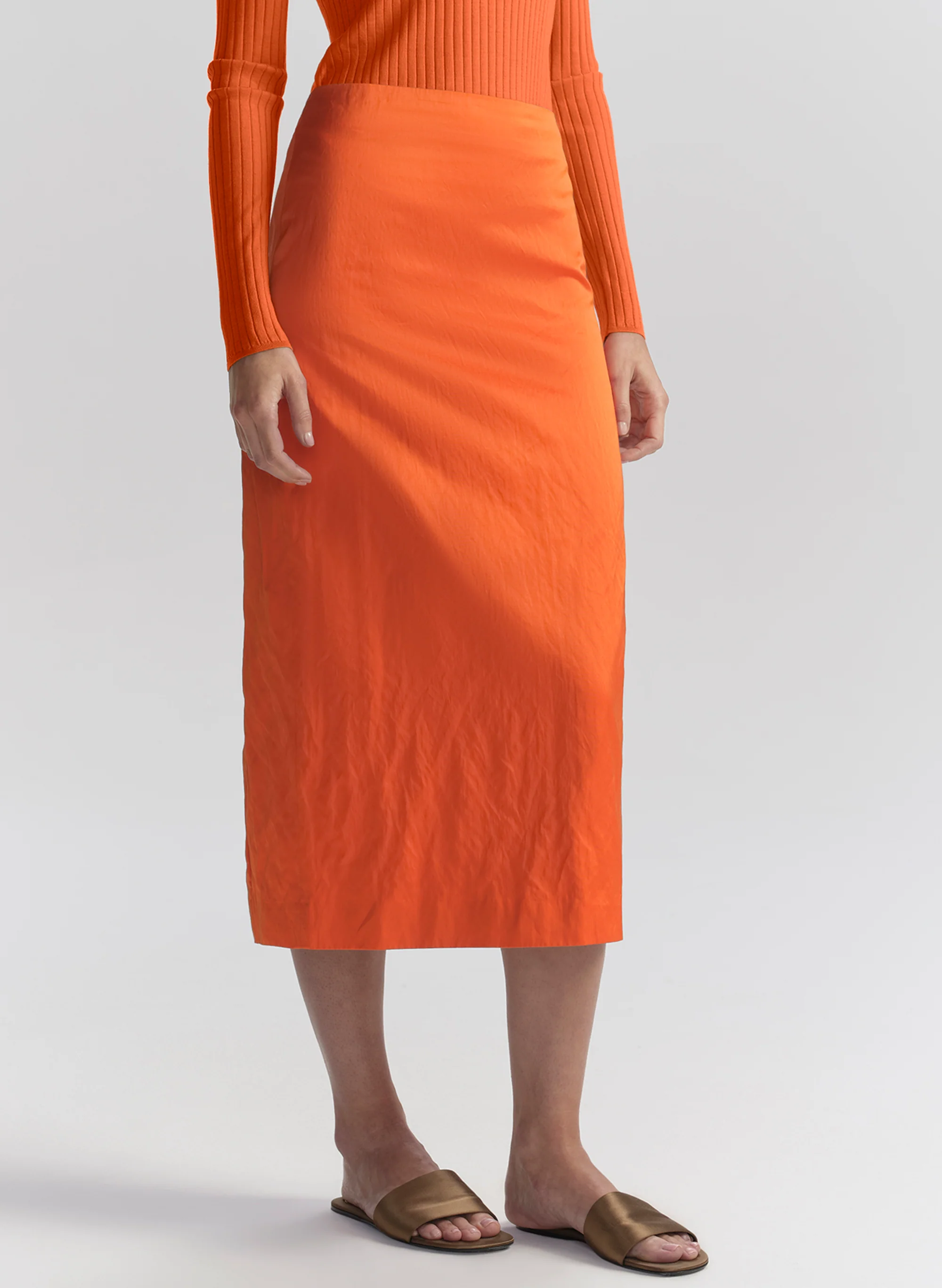 Phoebe Satin Midi Skirt - Image 3