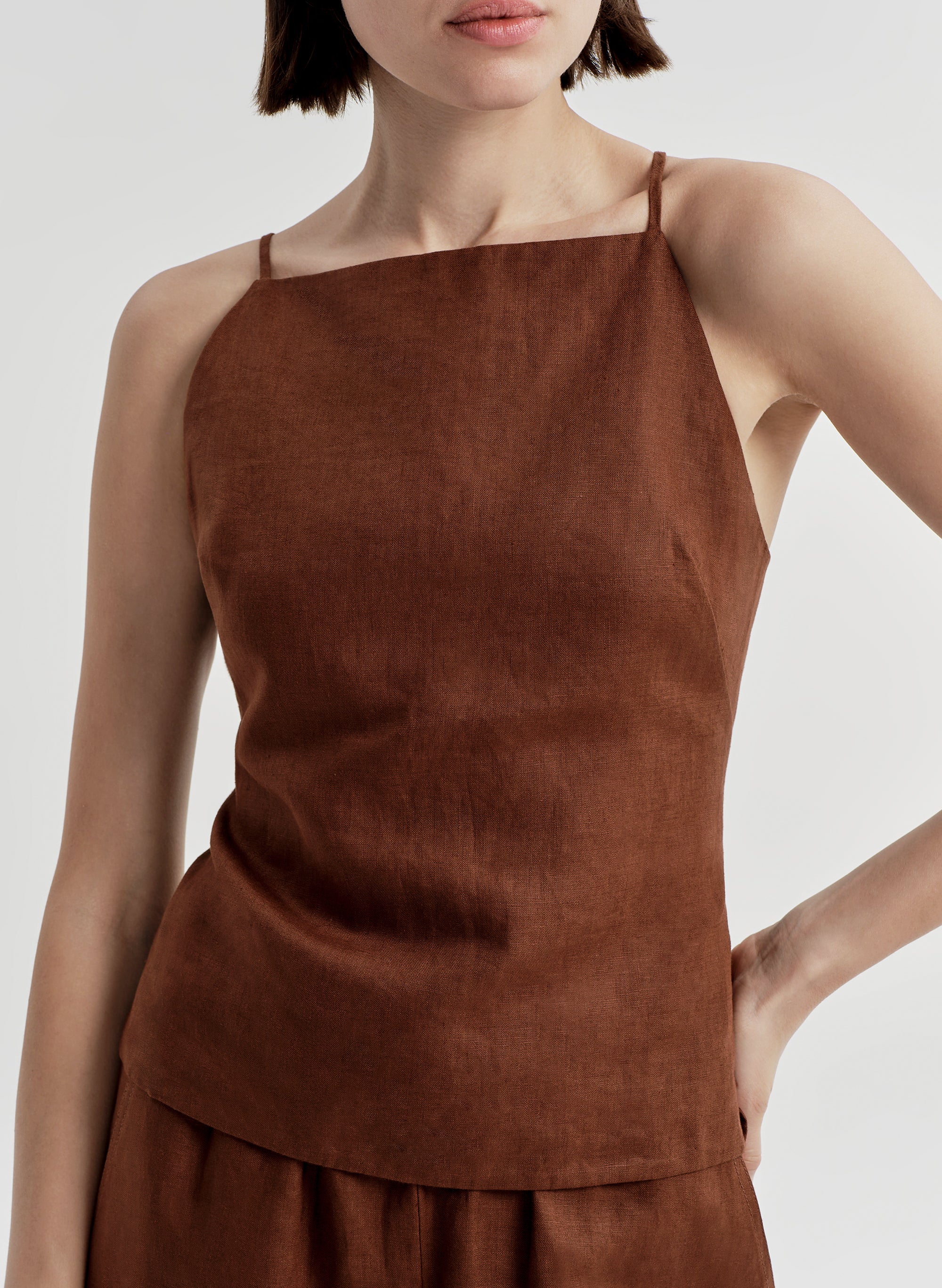 Reese Tie-Back Linen Top - Image 3