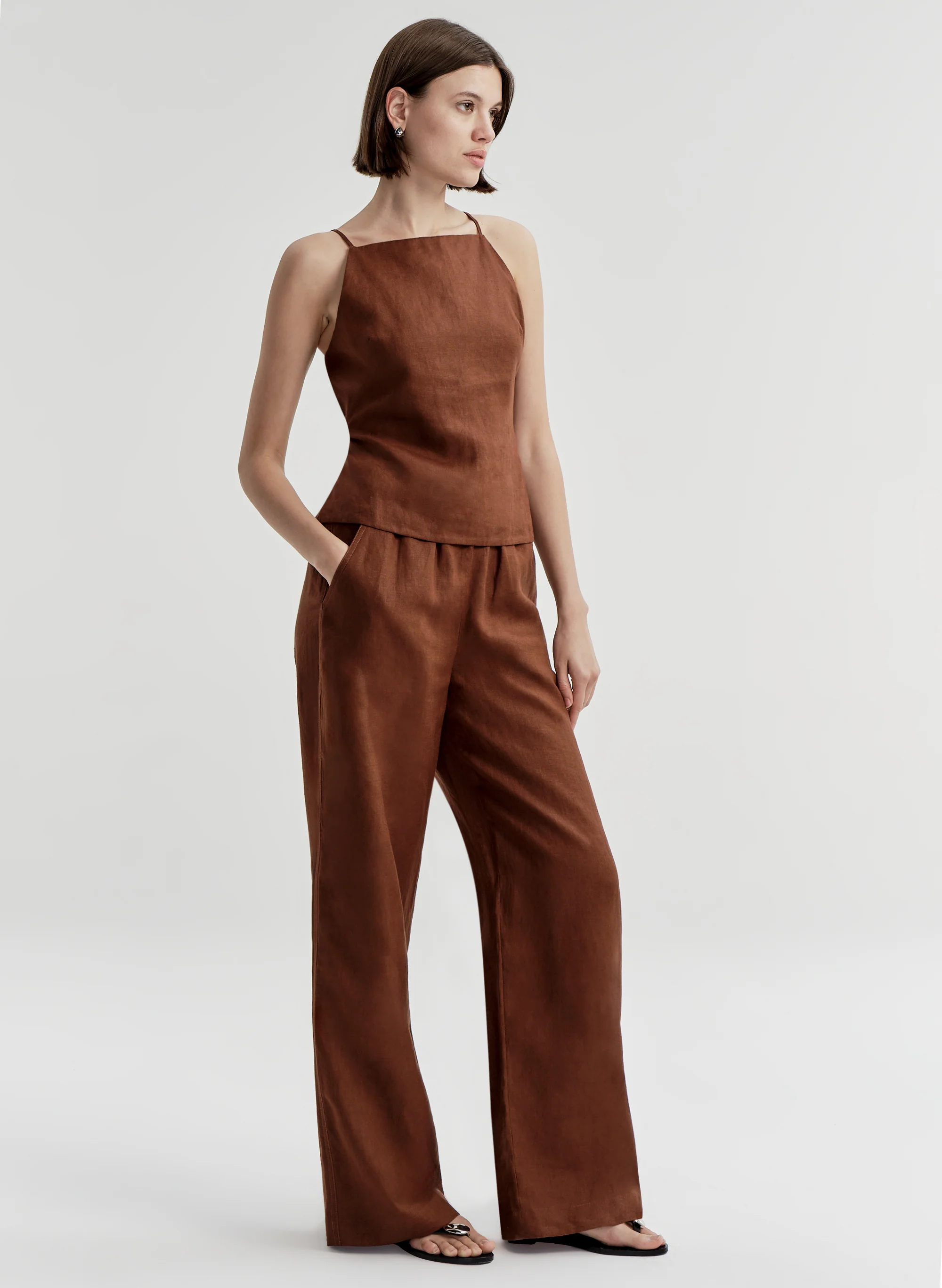 Reese Tie-Back Linen Top - Image 4