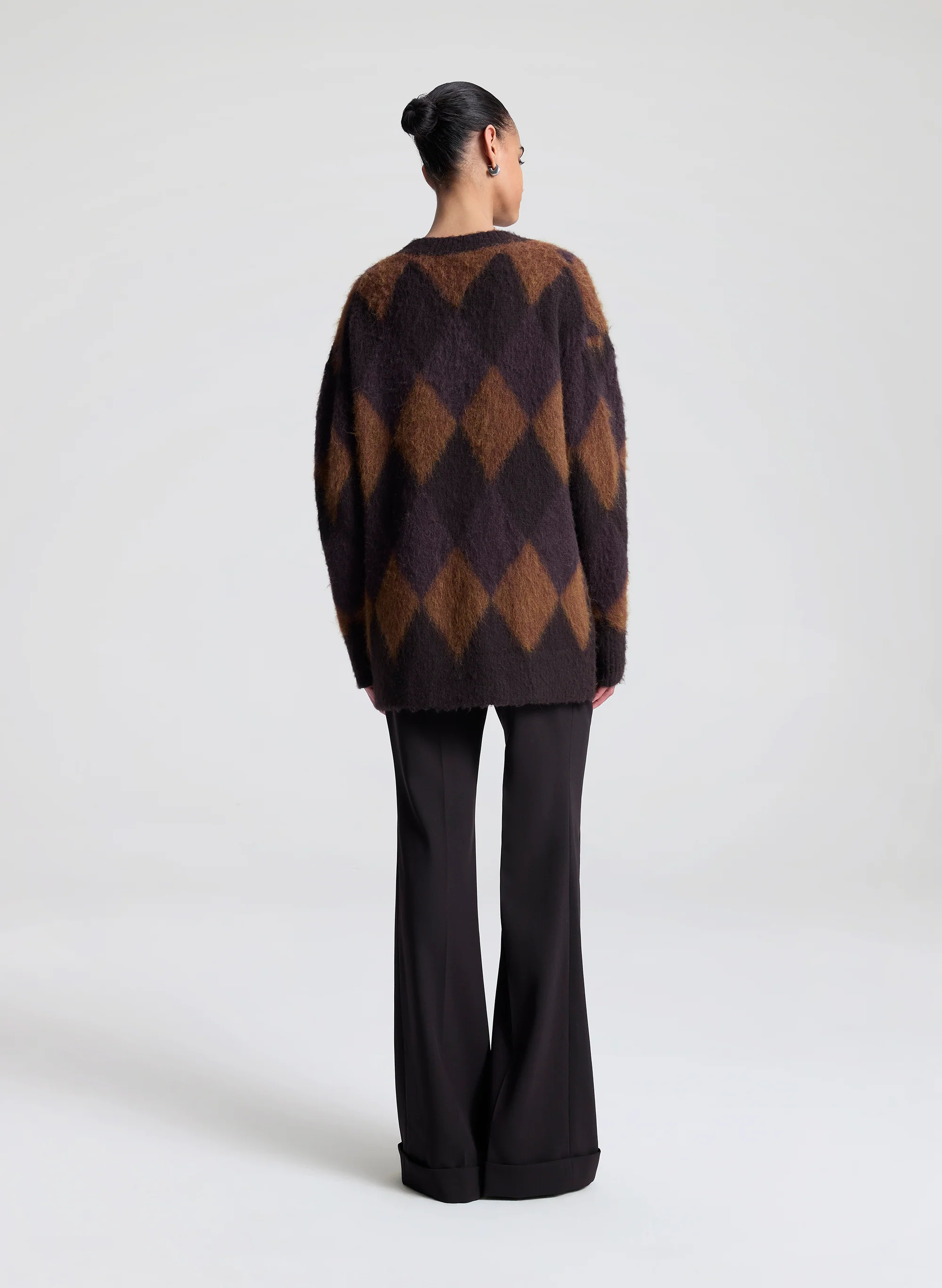 Reid Brushed Alpaca Argyle Cardigan - Image 5