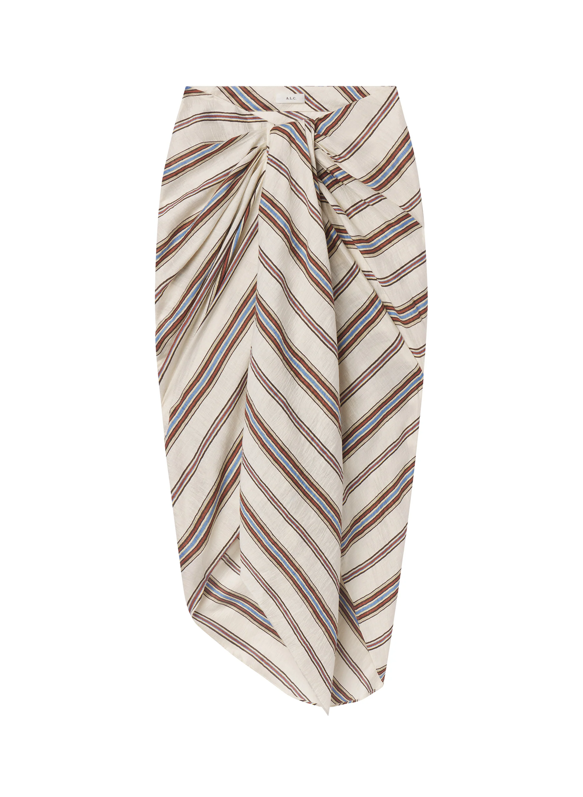 Rhodes Striped Linen Midi Skirt - Image 6