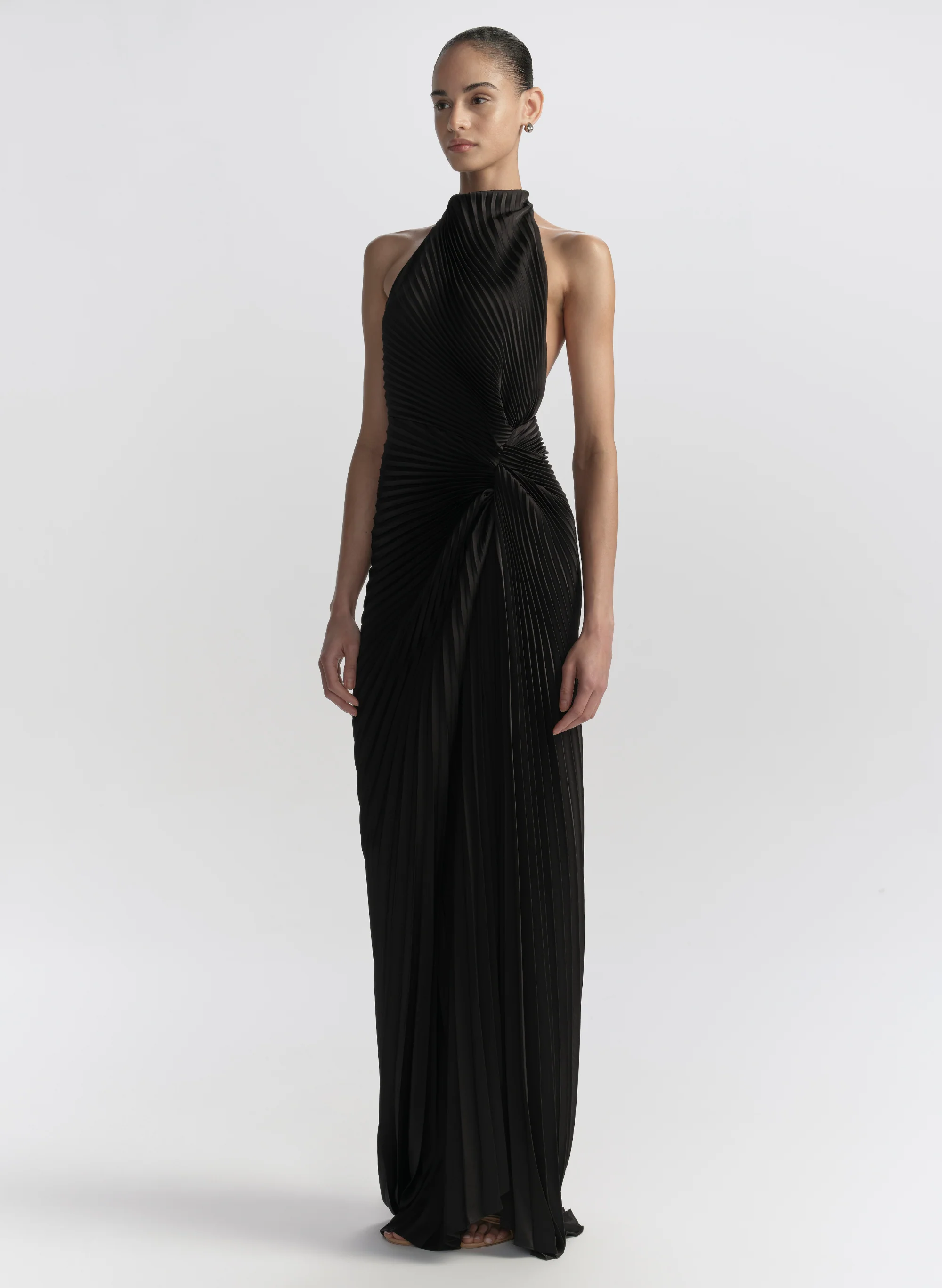 Romy Pleated Satin Gown - Image 5
