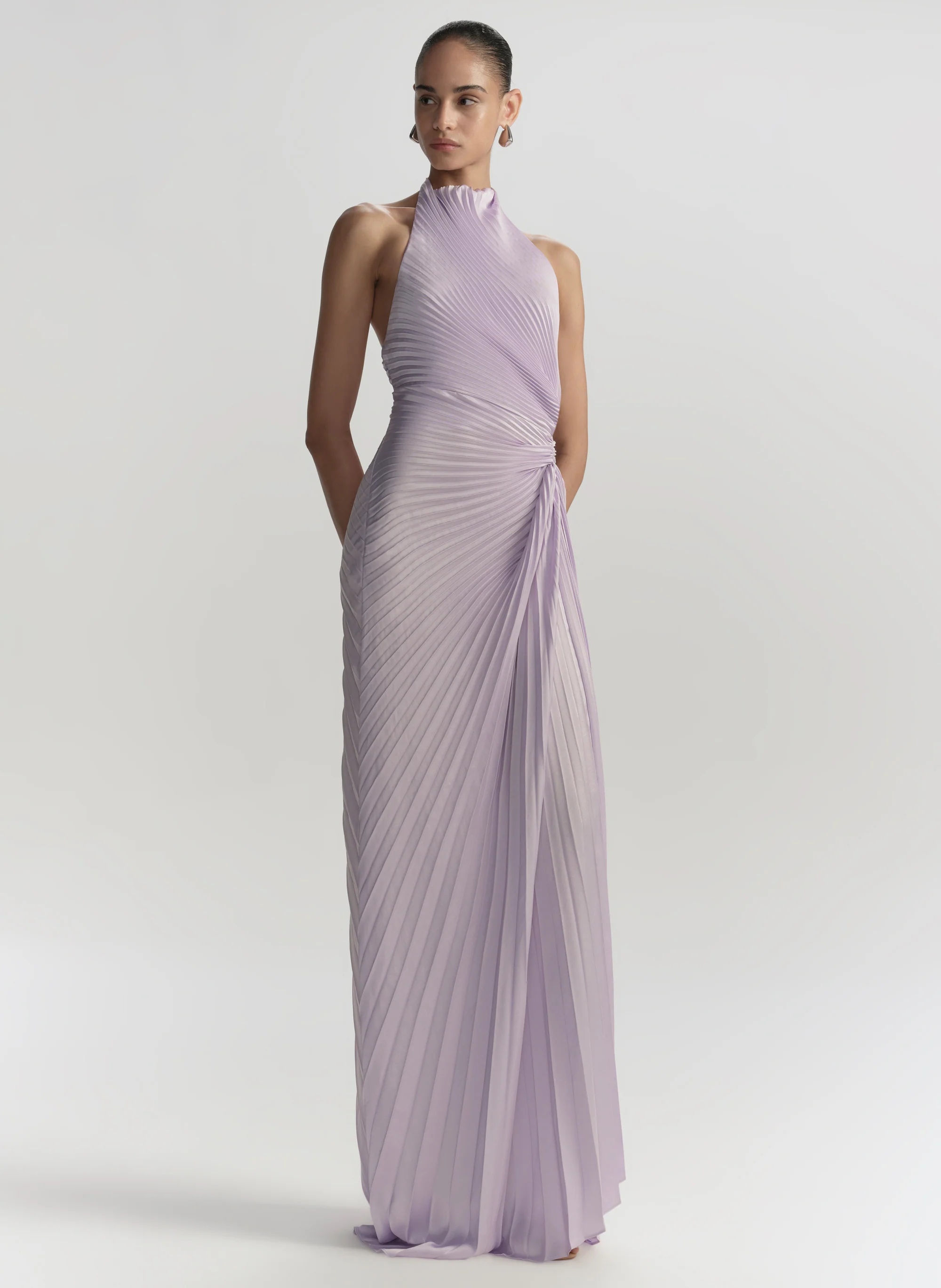 Romy Pleated Satin Gown - Image 3
