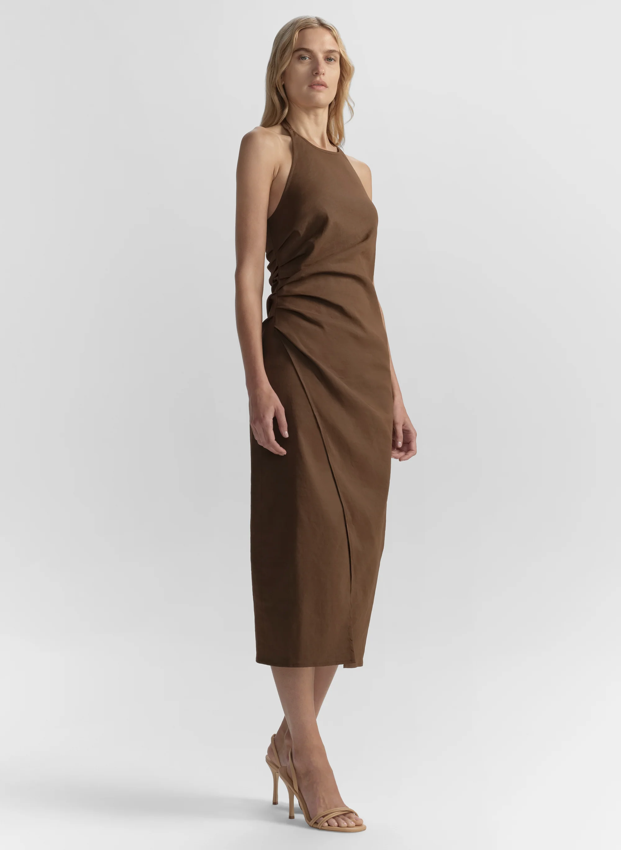 Sylvie Linen Midi Halter Dress - Image 5