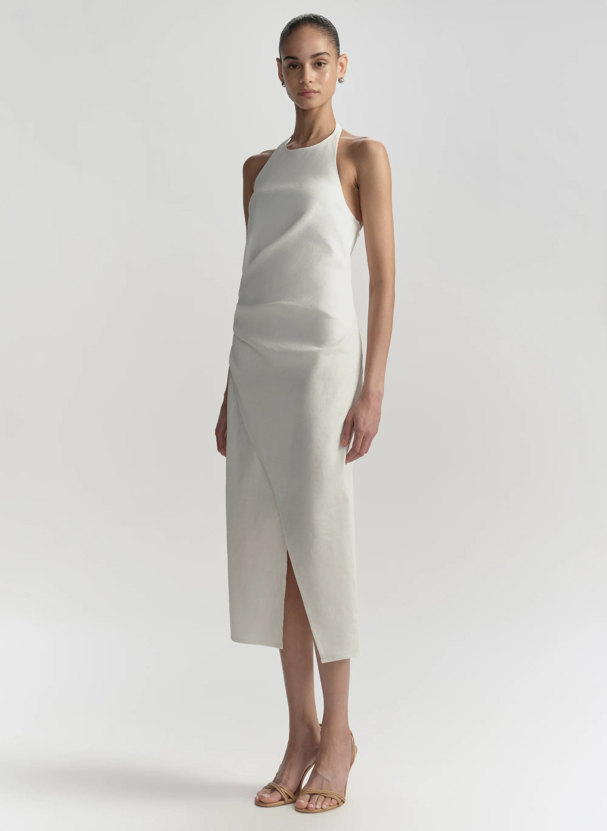 Sylvie Linen Midi Halter Dress - Image 5
