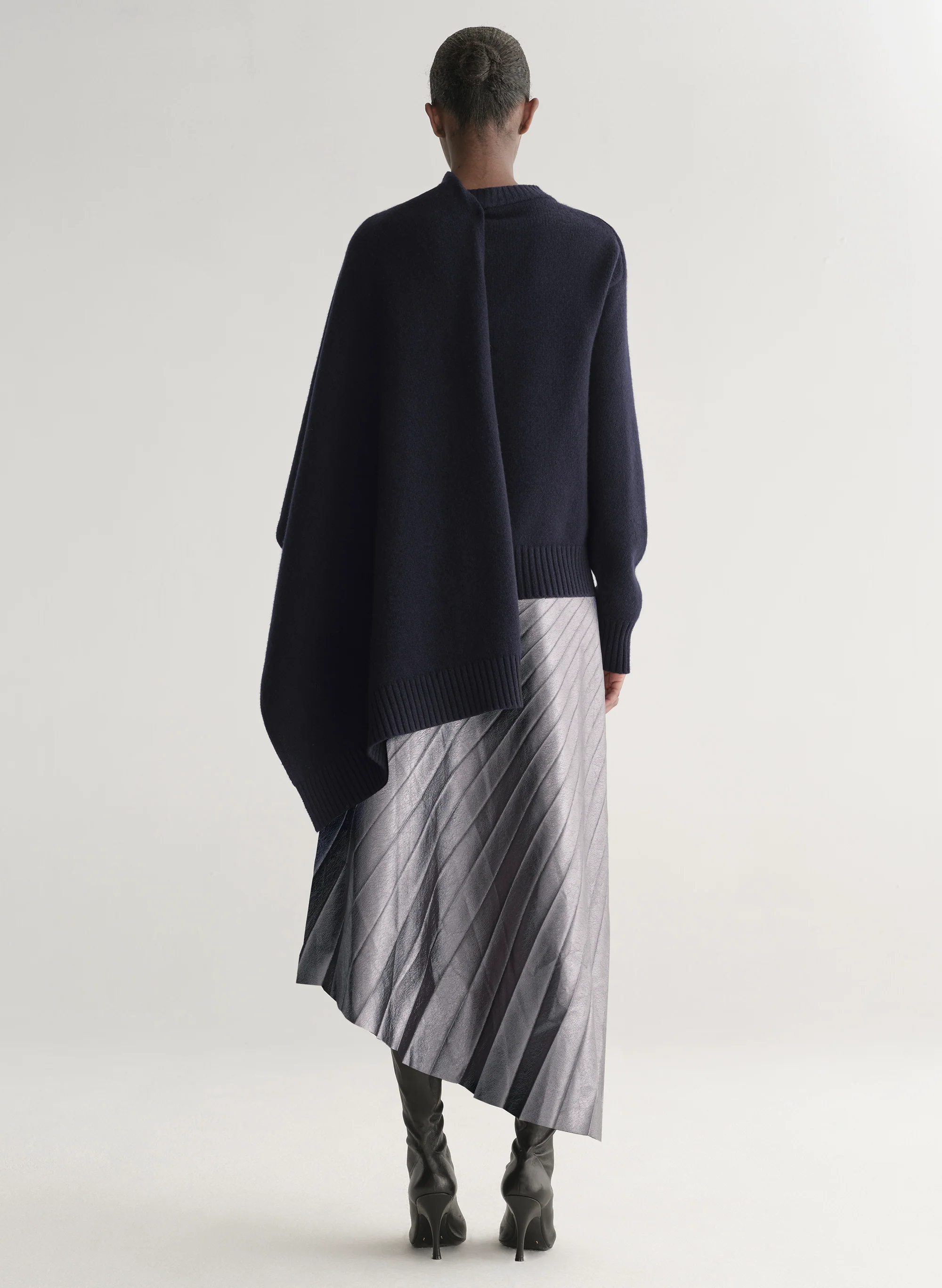 Tracy Metallic Vegan Leather Skirt - Image 5