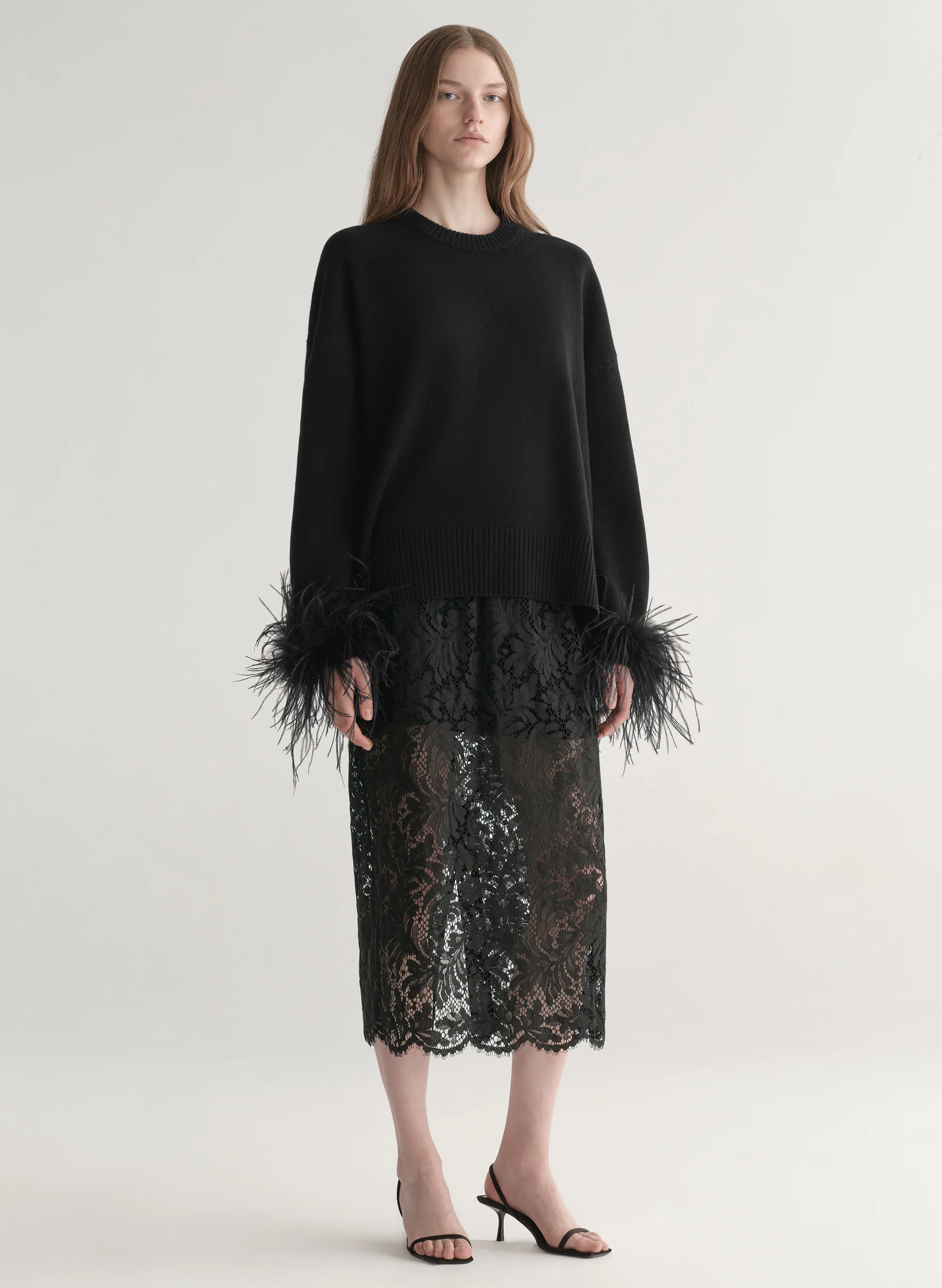 Wilda Feather Trimmed Sweater - Image 3